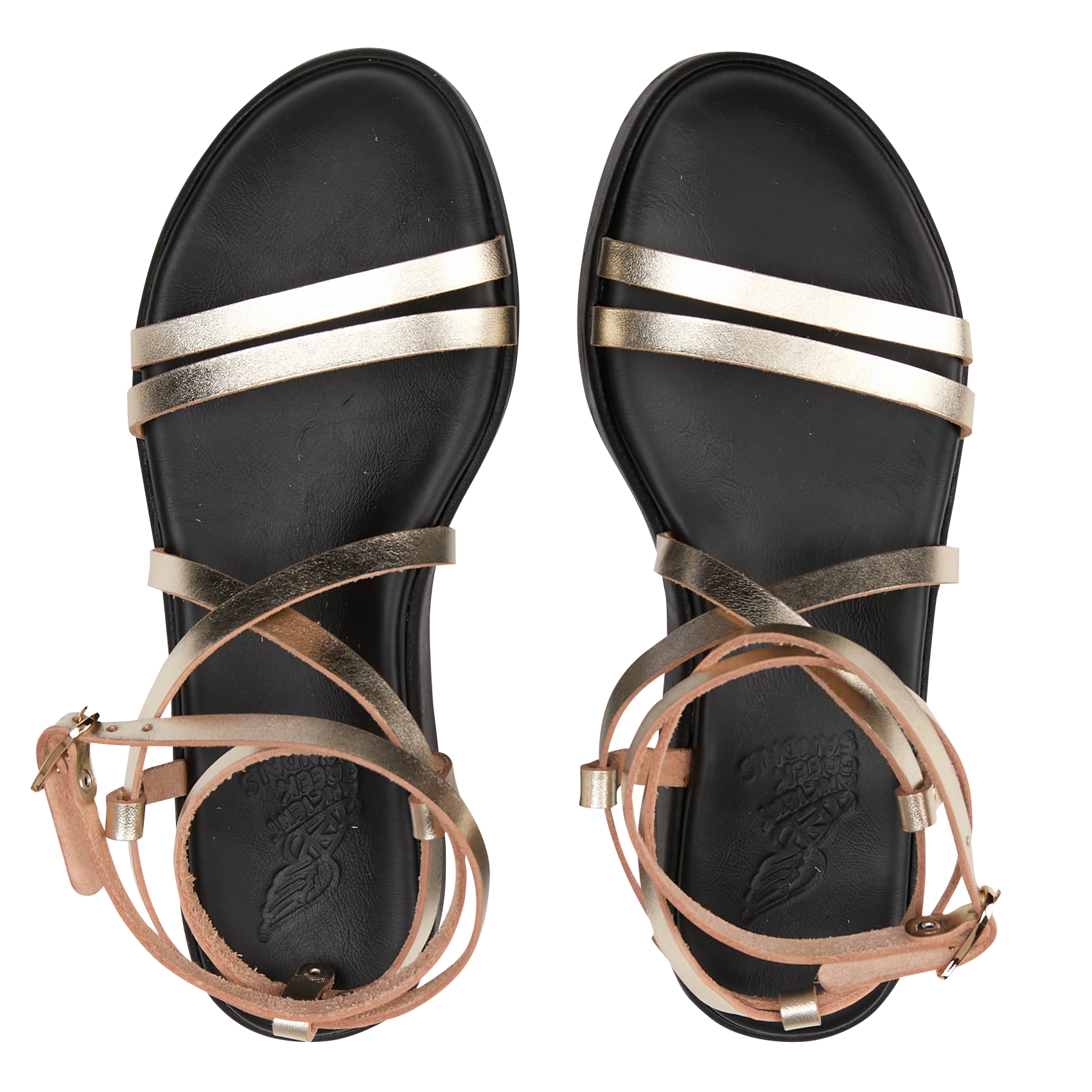 Sandales compensées en cuir ANCIENT GREEK SANDALS Noir