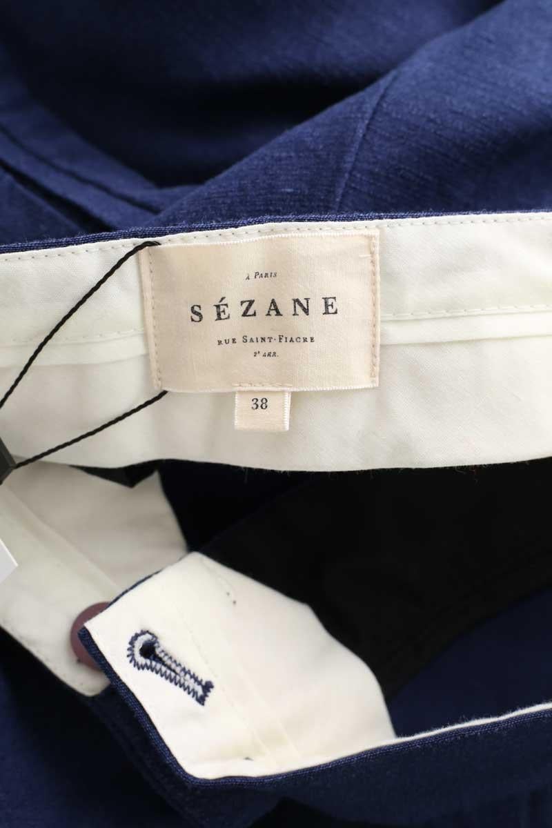 Straight linen trousers SEZANE - Seconde main Blue