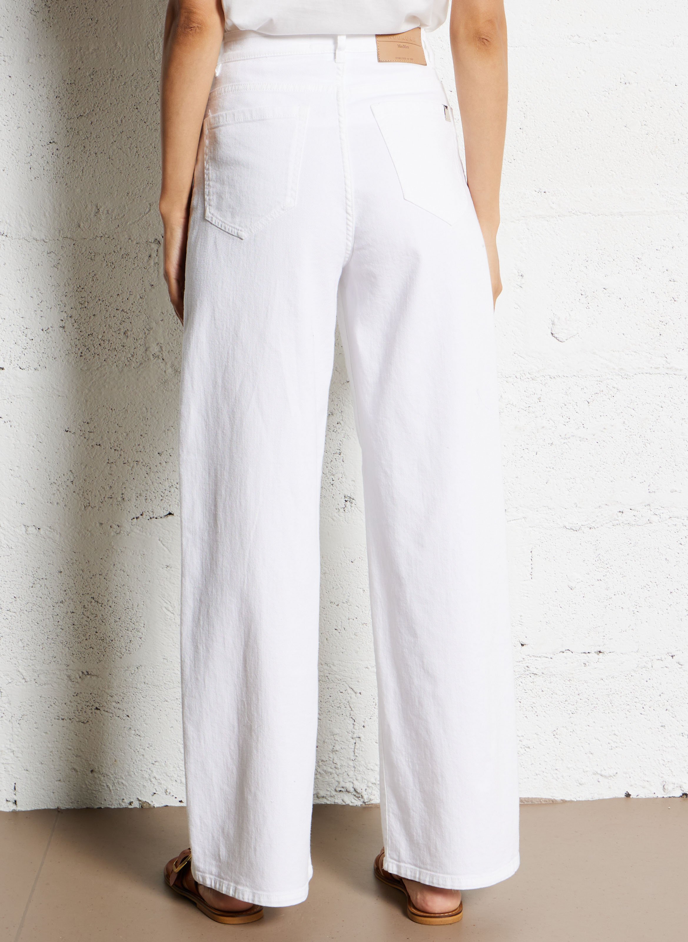 Weite Jeans aus Baumwoll-Mix Weiss