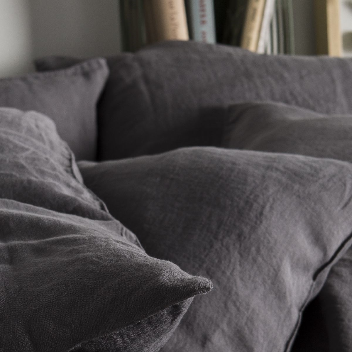 Solid washed linen pillowcase TODAY LINGE DE MAISON Grey