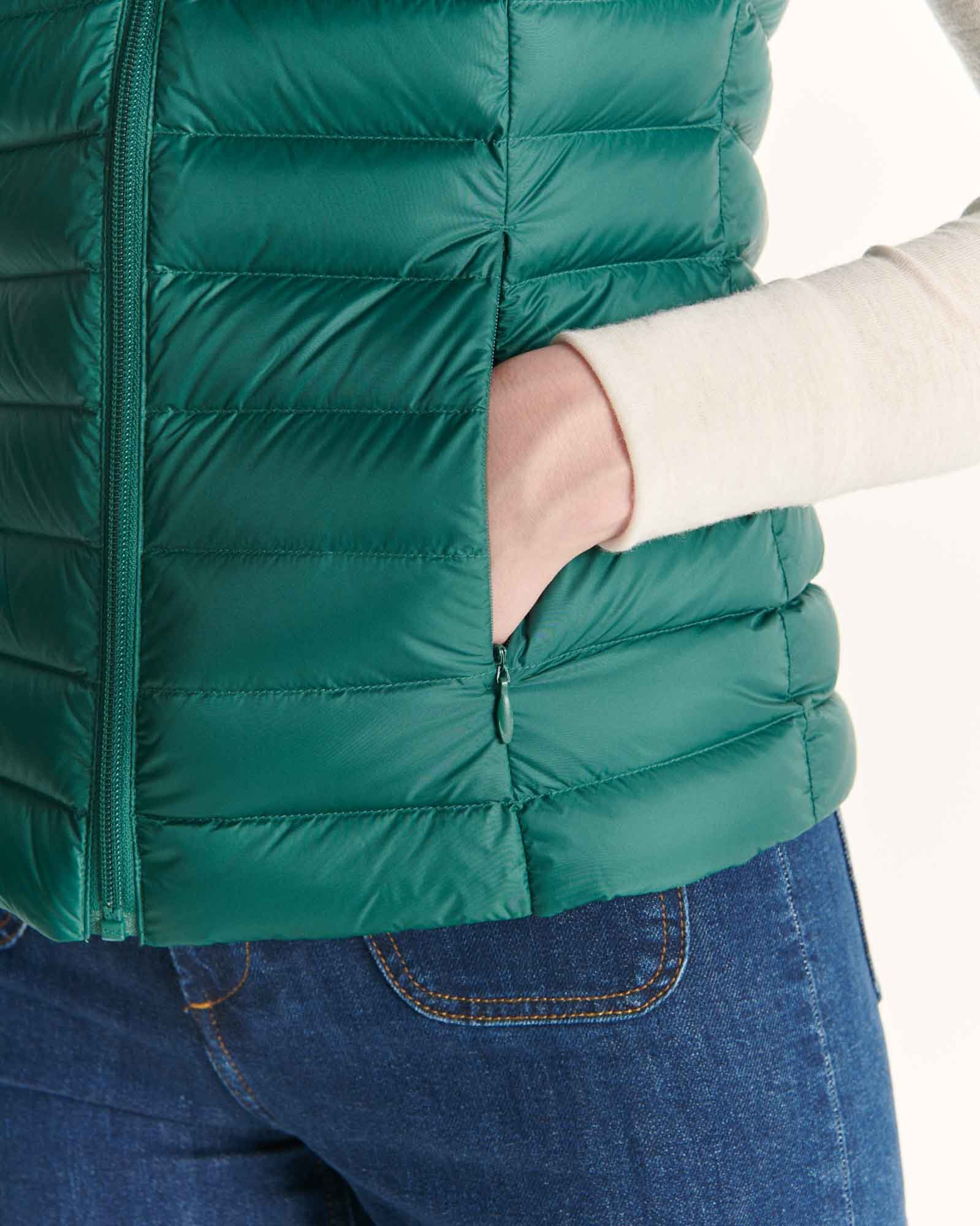 Sleeveless lightweight down vest seda JOTT Green