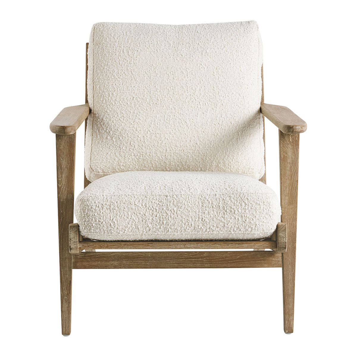 Fauteuil jules en bouclette - crème BLANC D'IVOIRE Blanc