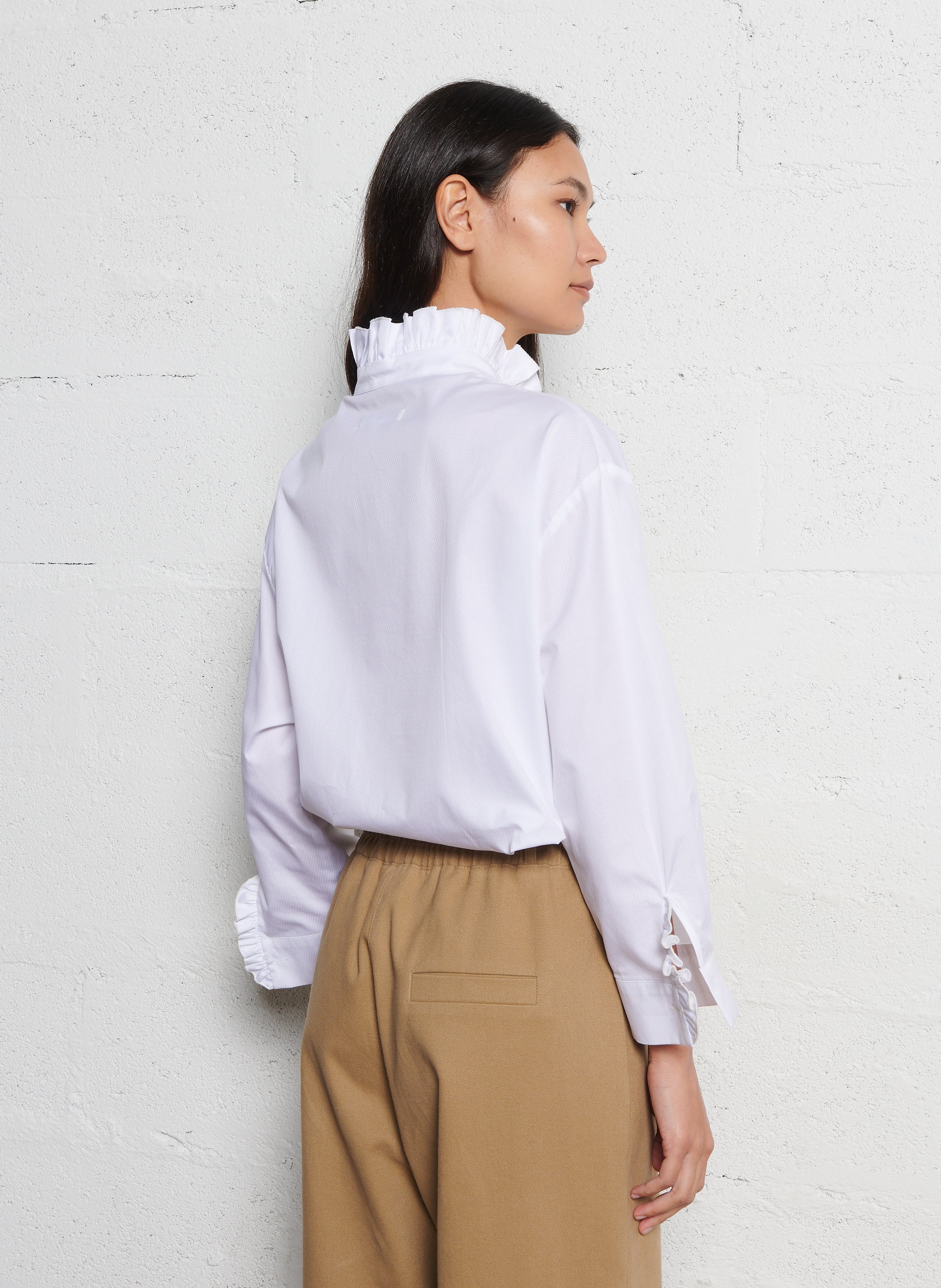 Oversized, gestreepte katoenen blouse SUZIE WINKLE Wit