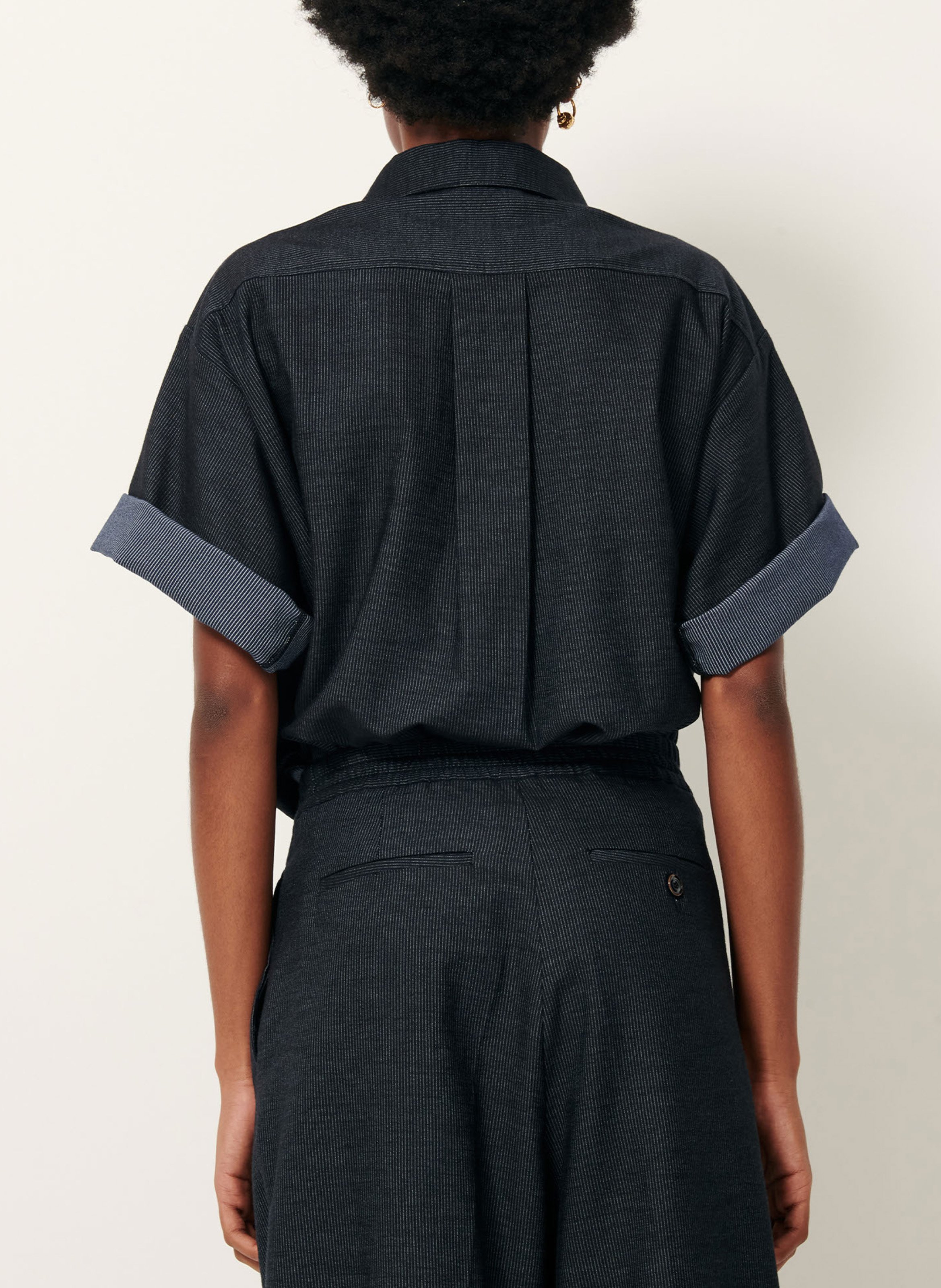 Chemise col classique en denim SESSUN Bleu