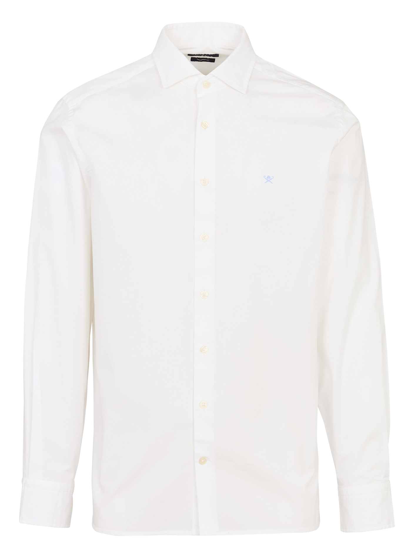 Cotton and linen shirt with classic collar HACKETT White