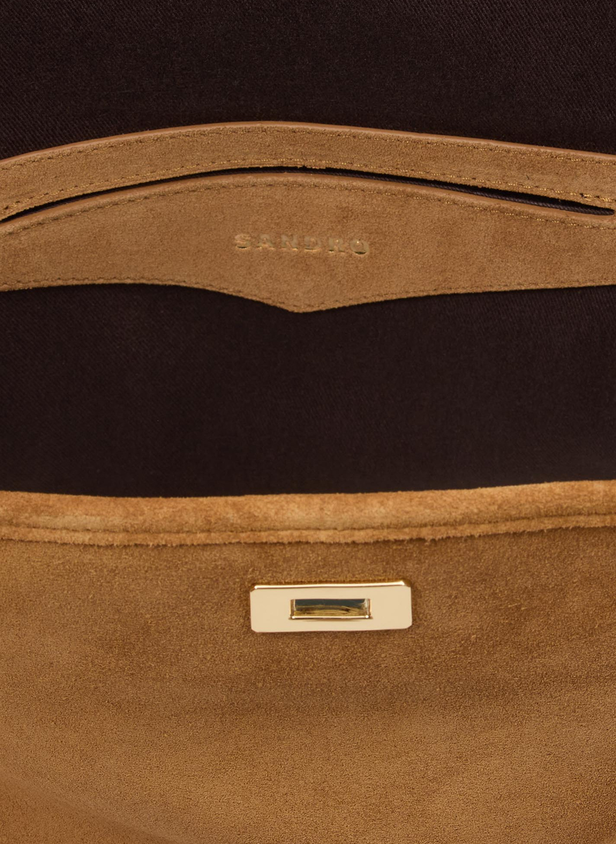 Sac à main en daim SANDRO Marron