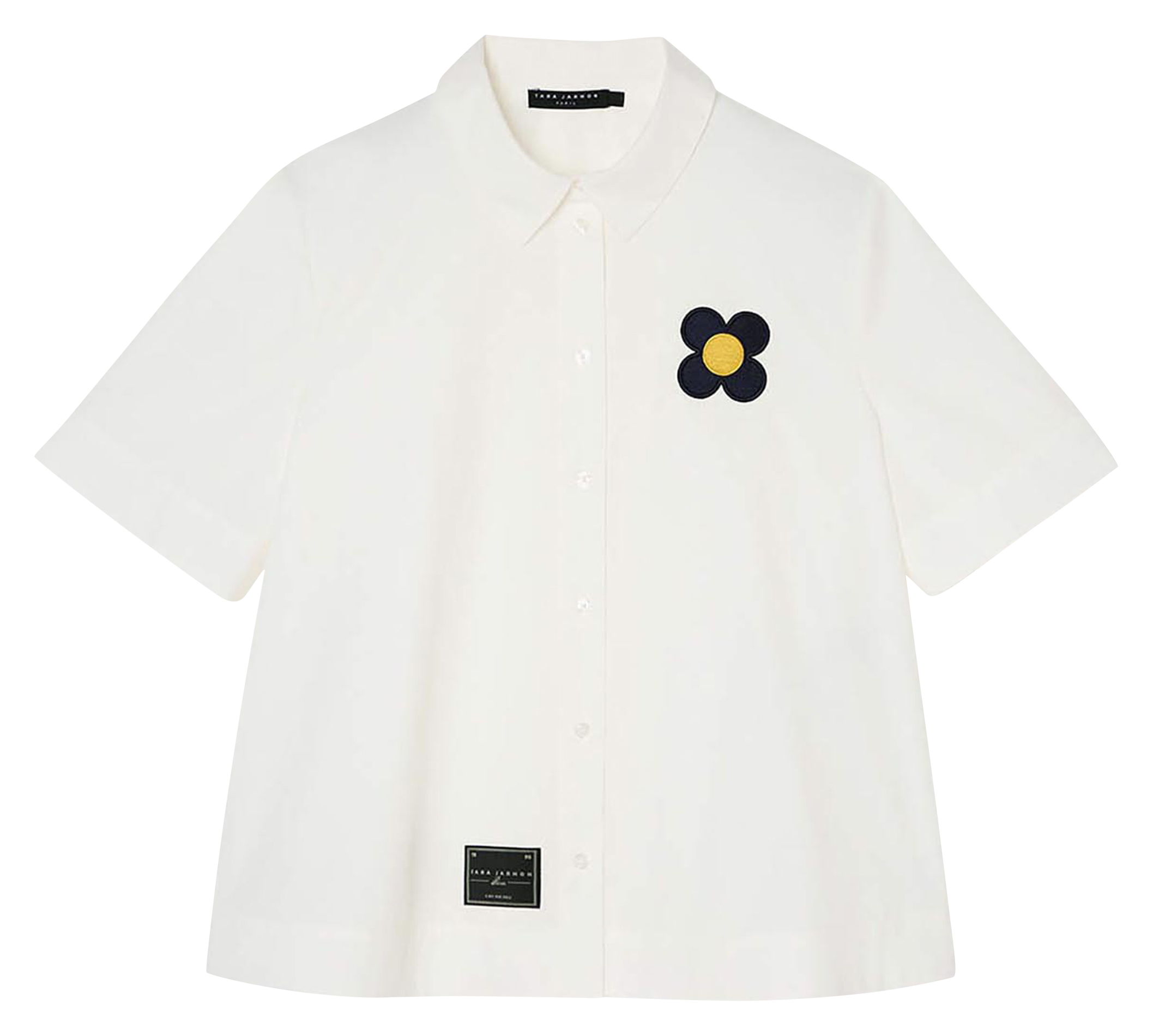 Straight shirt with embroidered buttons TARA JARMON White