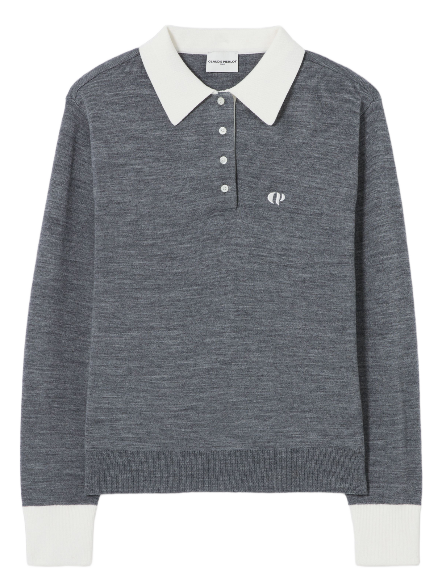 Pull col polo  CLAUDIE PIERLOT Gris