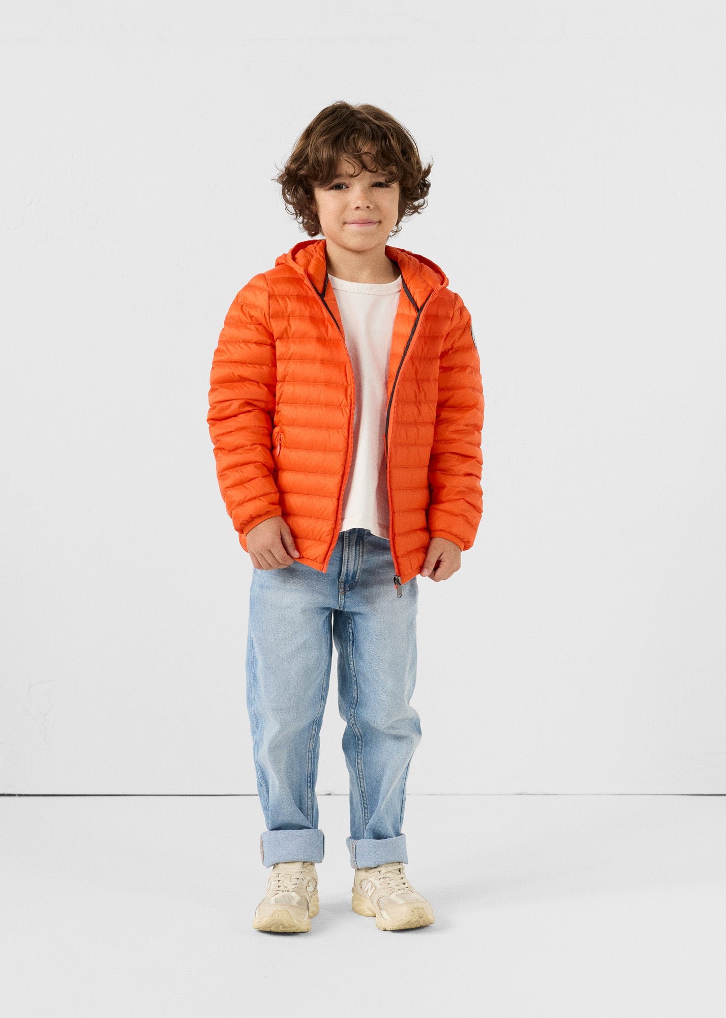 Hugo lightweight hooded child's puffer coat JOTT Red