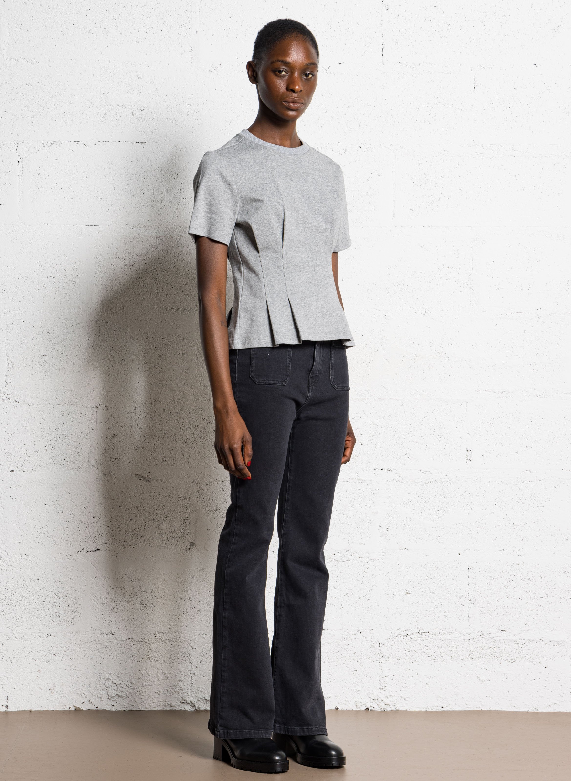 Camiliday round-neck sleeveless cotton top BERENICE Grey