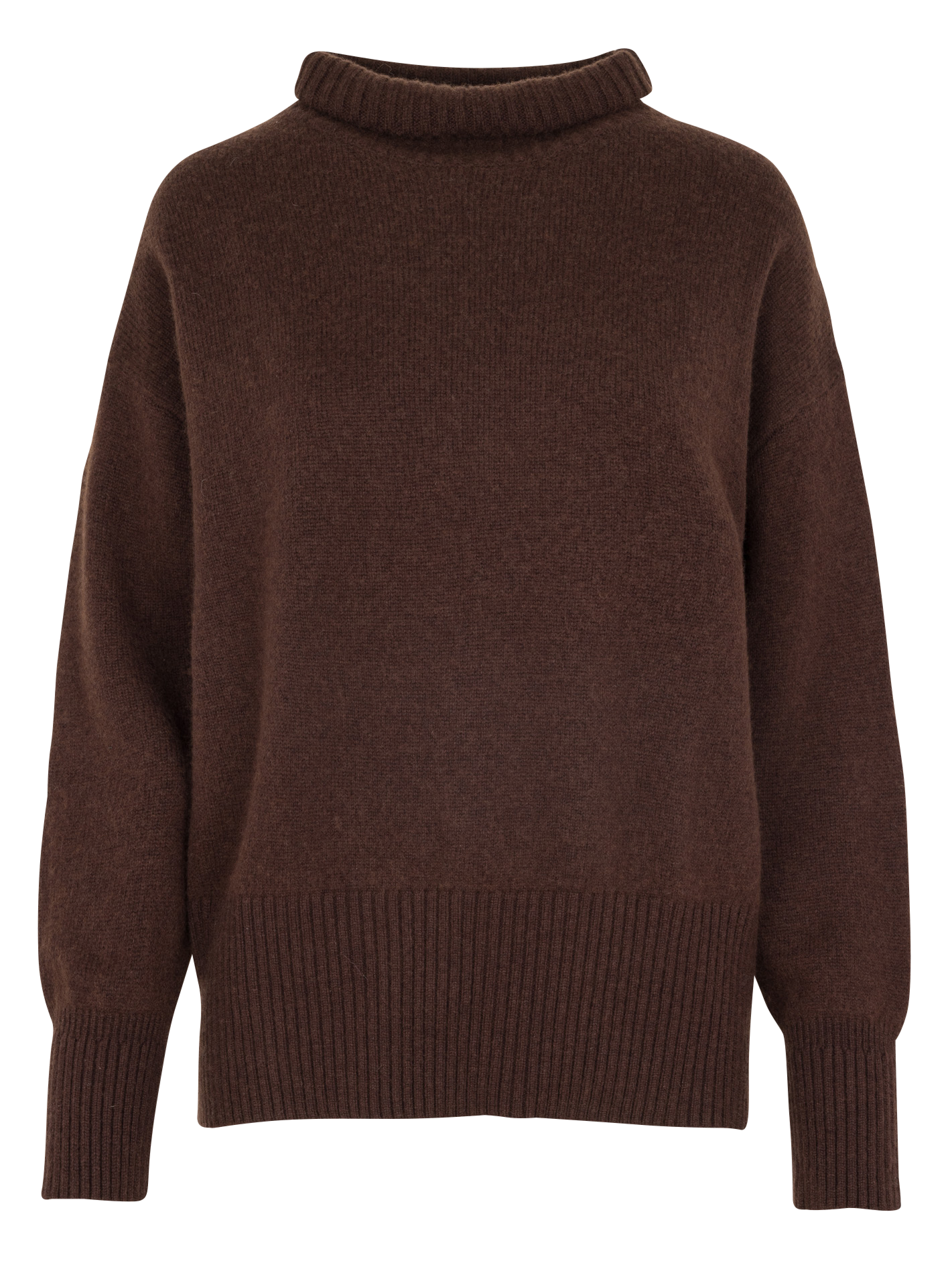 Pull ample col montant en laine SUNCOO Marron