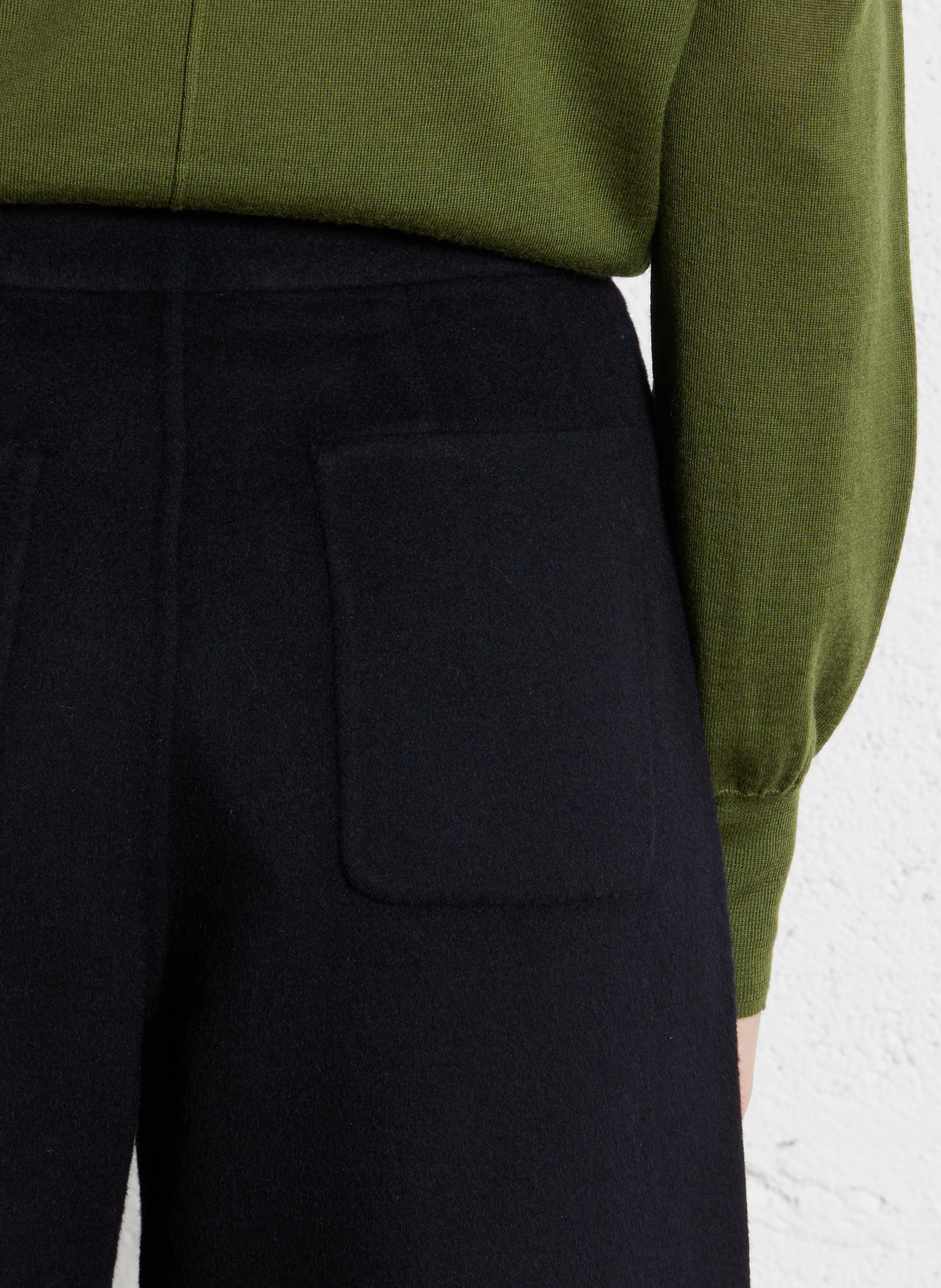 Pantalon droit en laine mélangée SOEUR Bleu