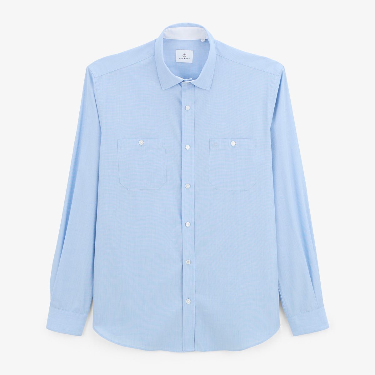 Long-sleeved cotton shirt SERGE BLANCO Blue