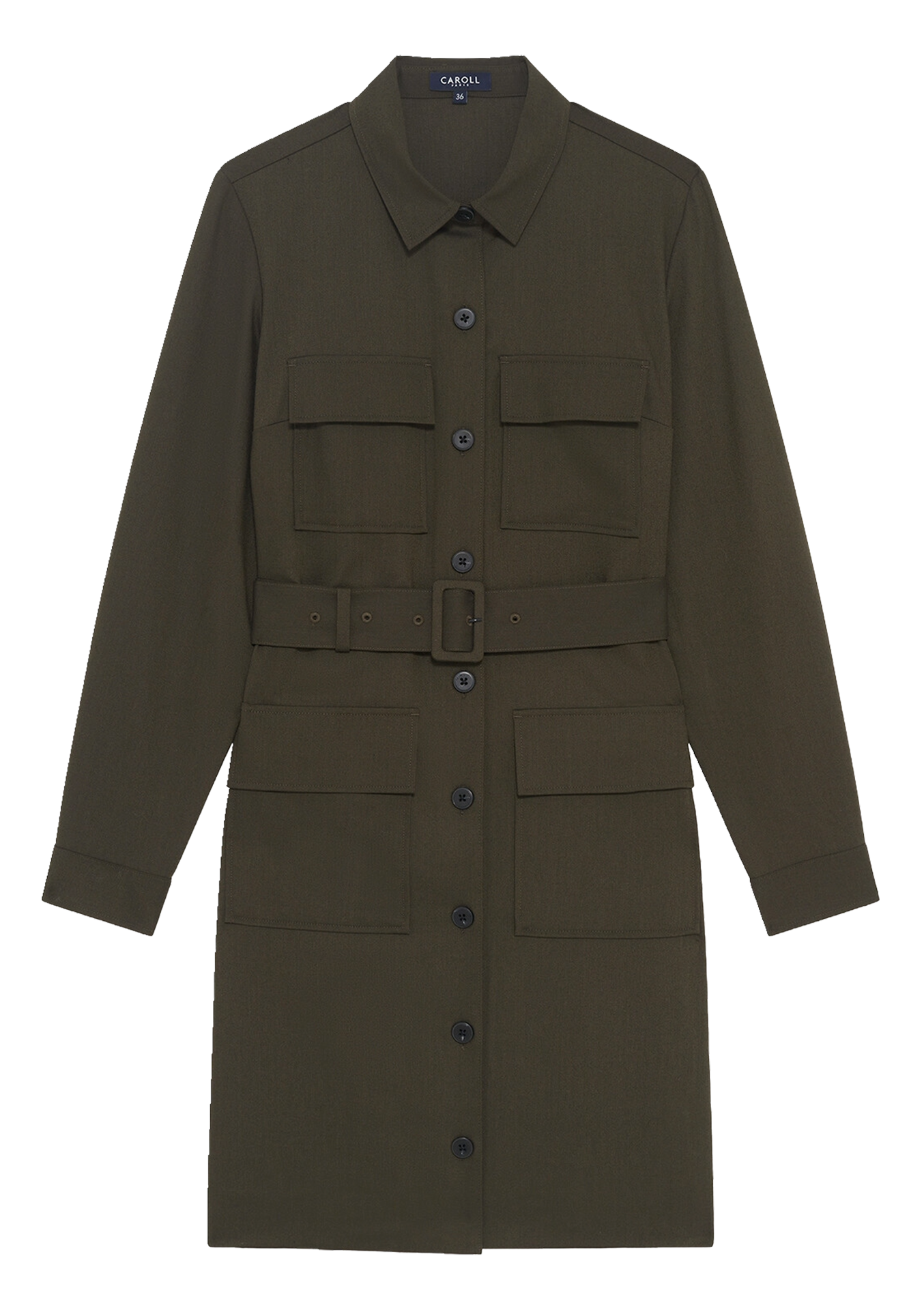 Robe courte col classique CAROLL Vert