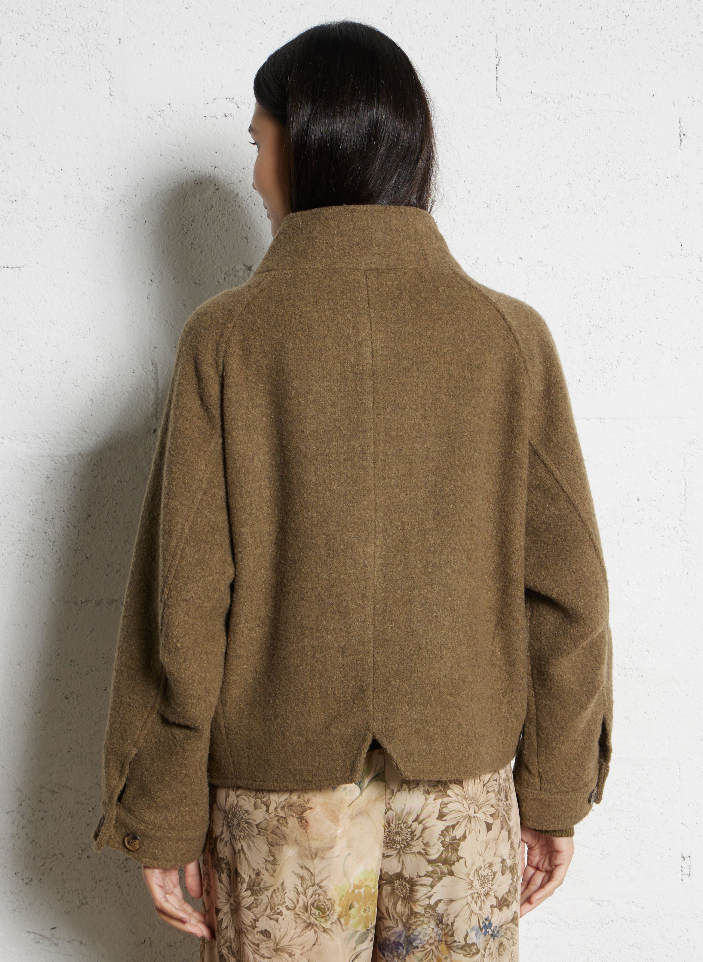 Veste droite unie col montant LE TEMPS DES CERISES Blanc