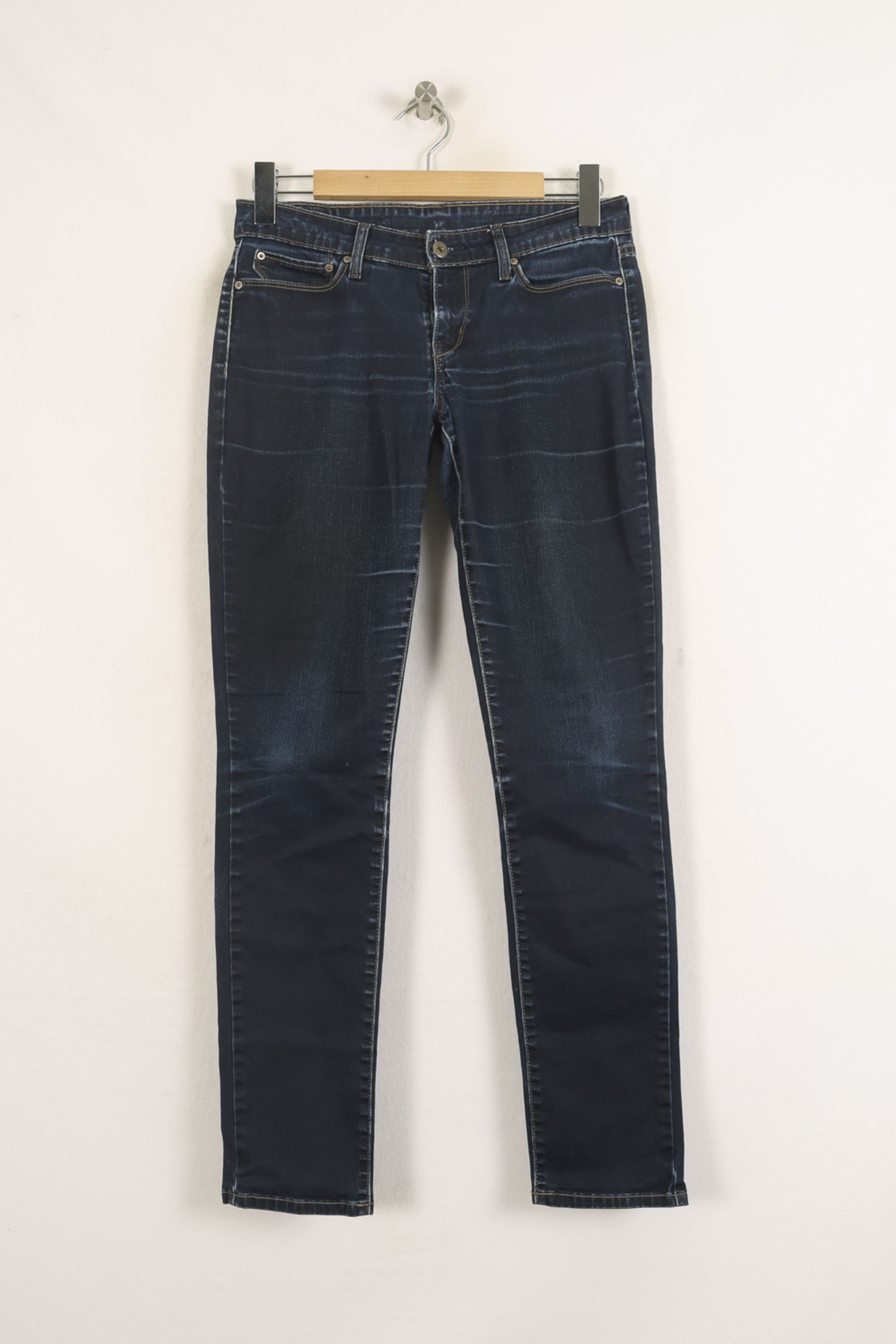 Cropped slim jeans with studs Blue