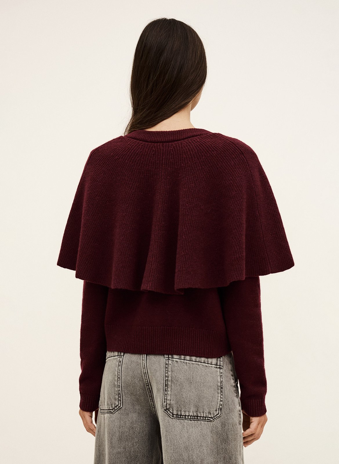 Cardigan boutonné en laine unie BA&SH Prune