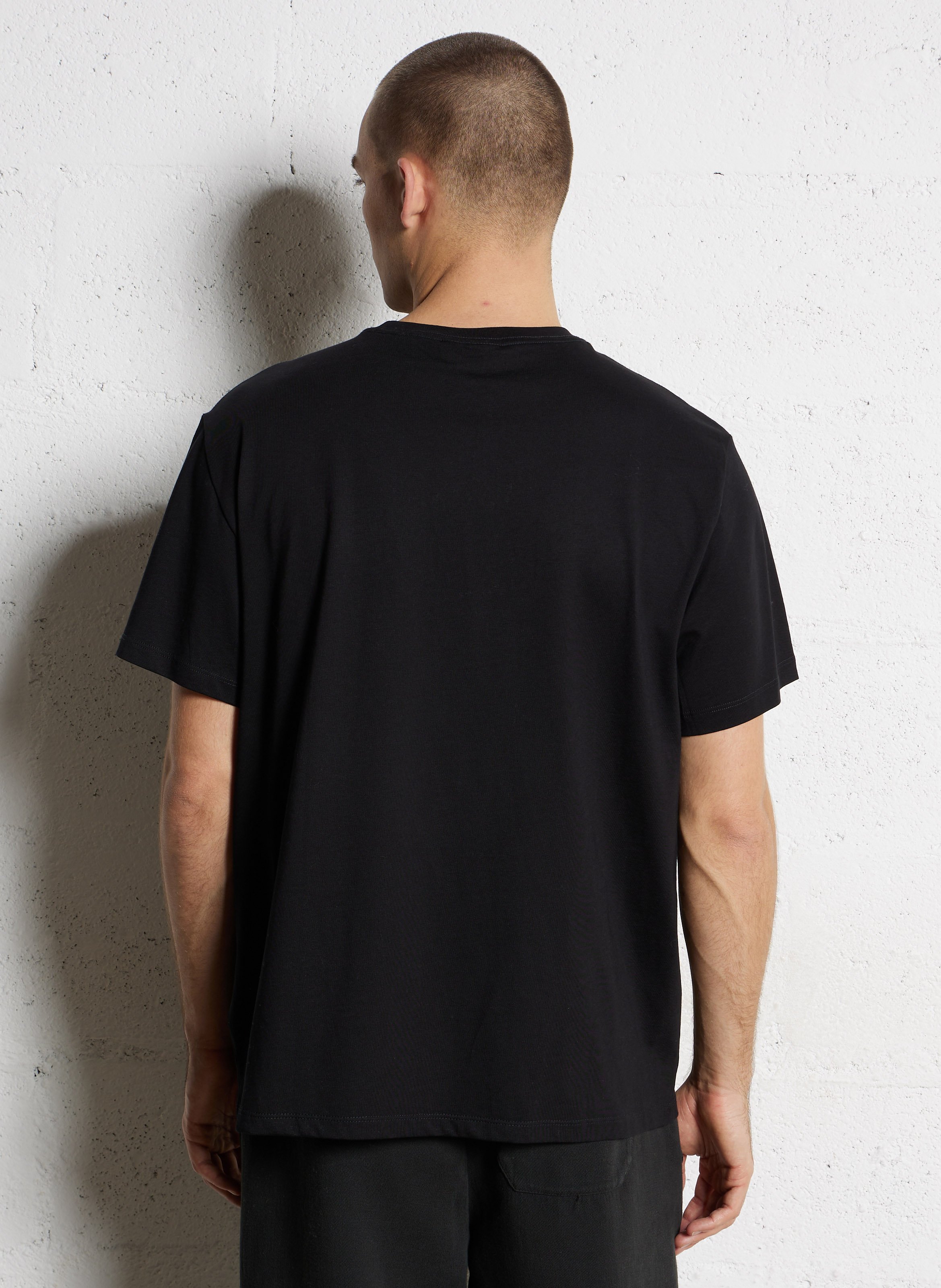 Tee-shirt droit en coton sérigraphié CALVIN KLEIN Noir