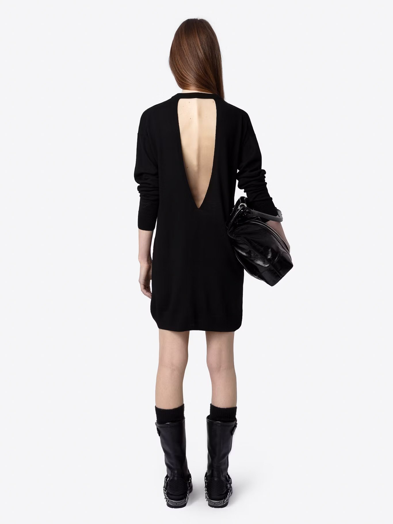 Robe courte col rond en laine ZADIG&VOLTAIRE Noir