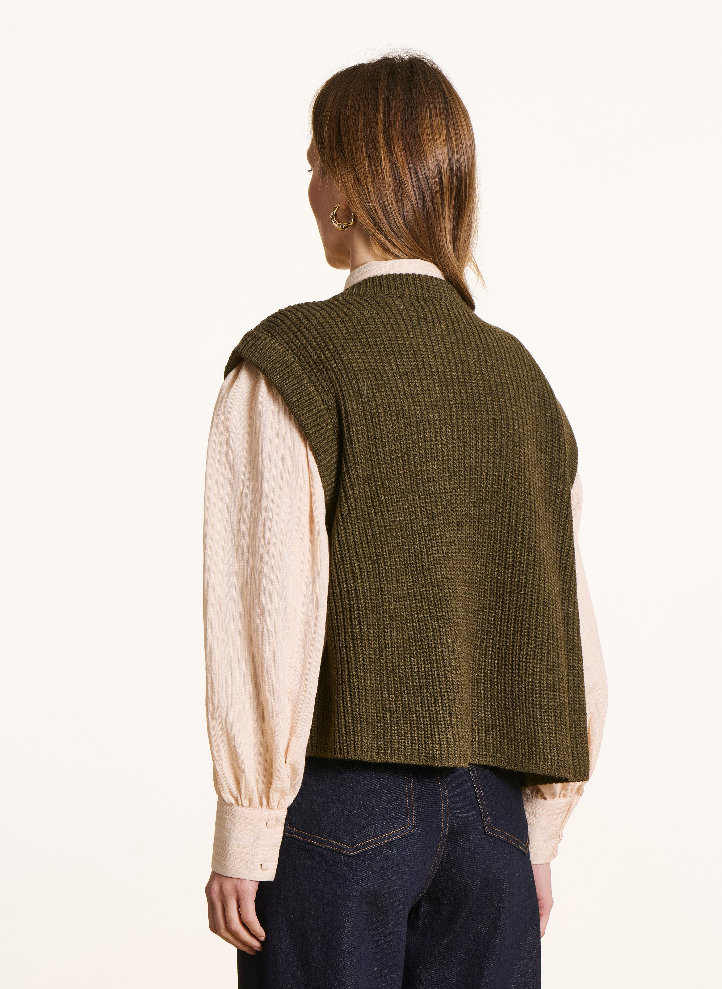 Round-neck cardigan LA FEE MARABOUTEE Green