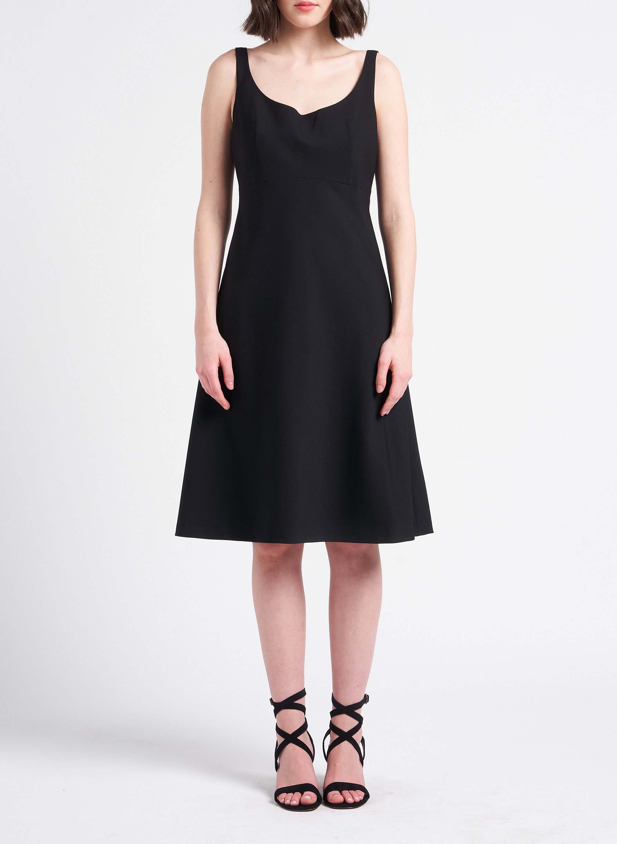 Robe midi droite en laine mélangé  THEORY Noir