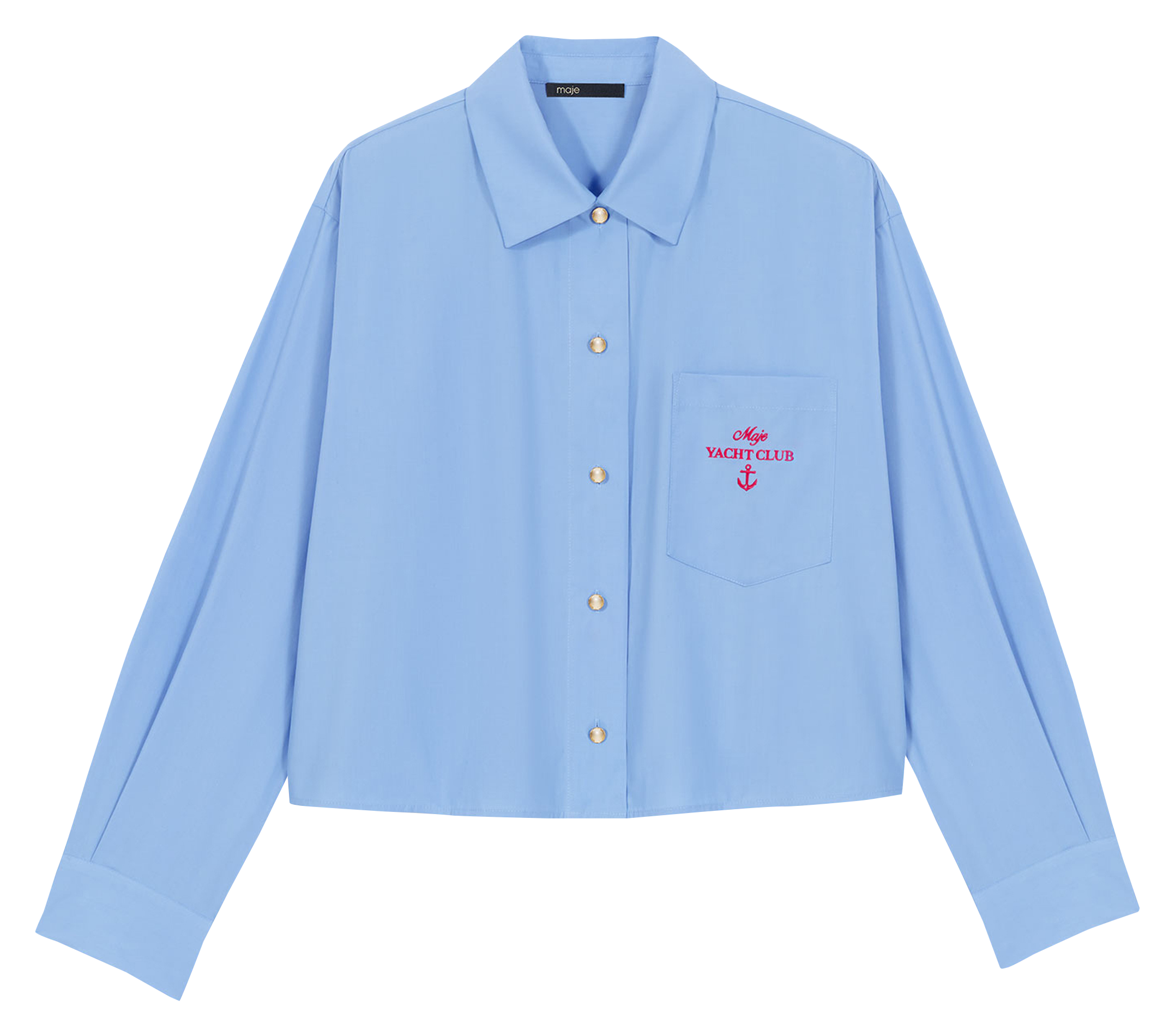 Chemise oversize courte col classique  MAJE Bleu