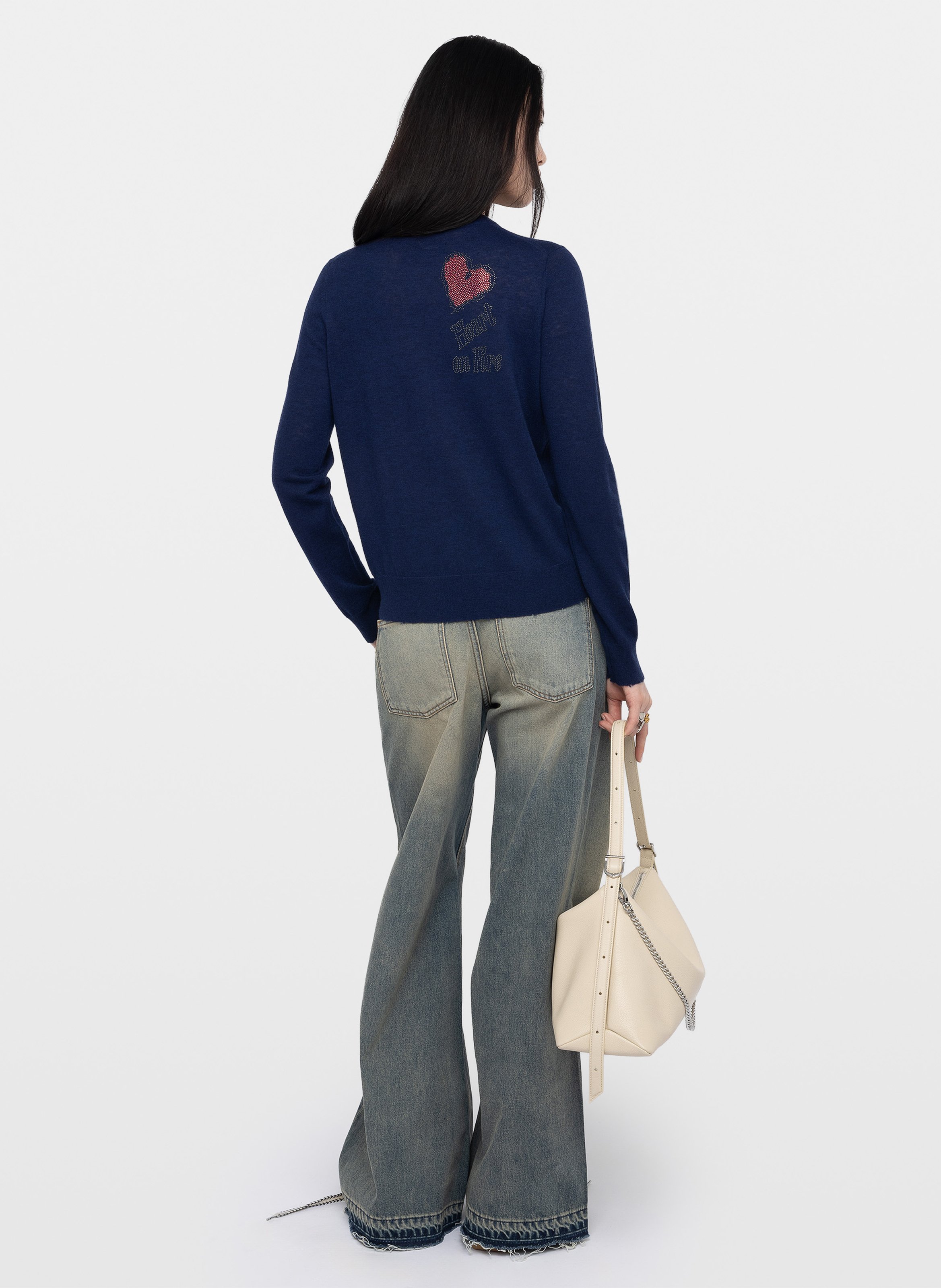 Straight cotton sweater with round neck ZADIG&VOLTAIRE Blue