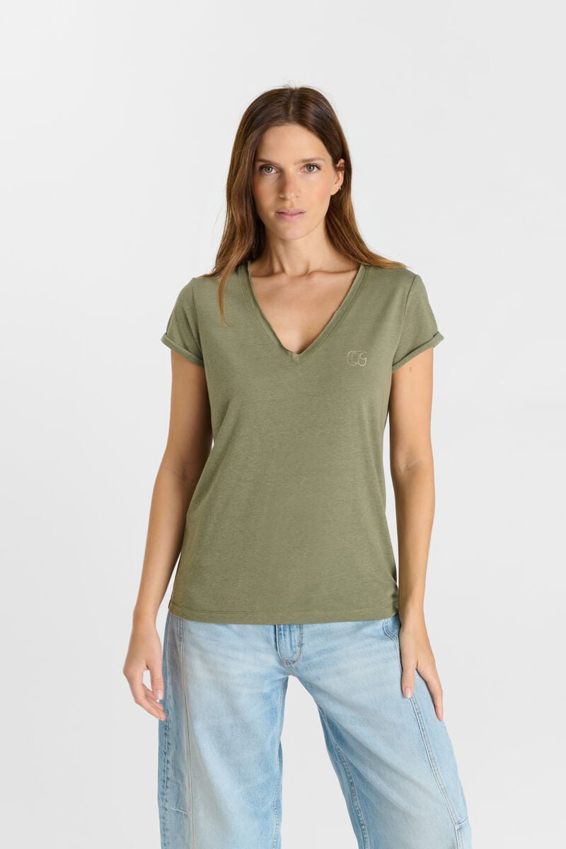 Tommy Badge T-shirt LE TEMPS DES CERISES Khaki