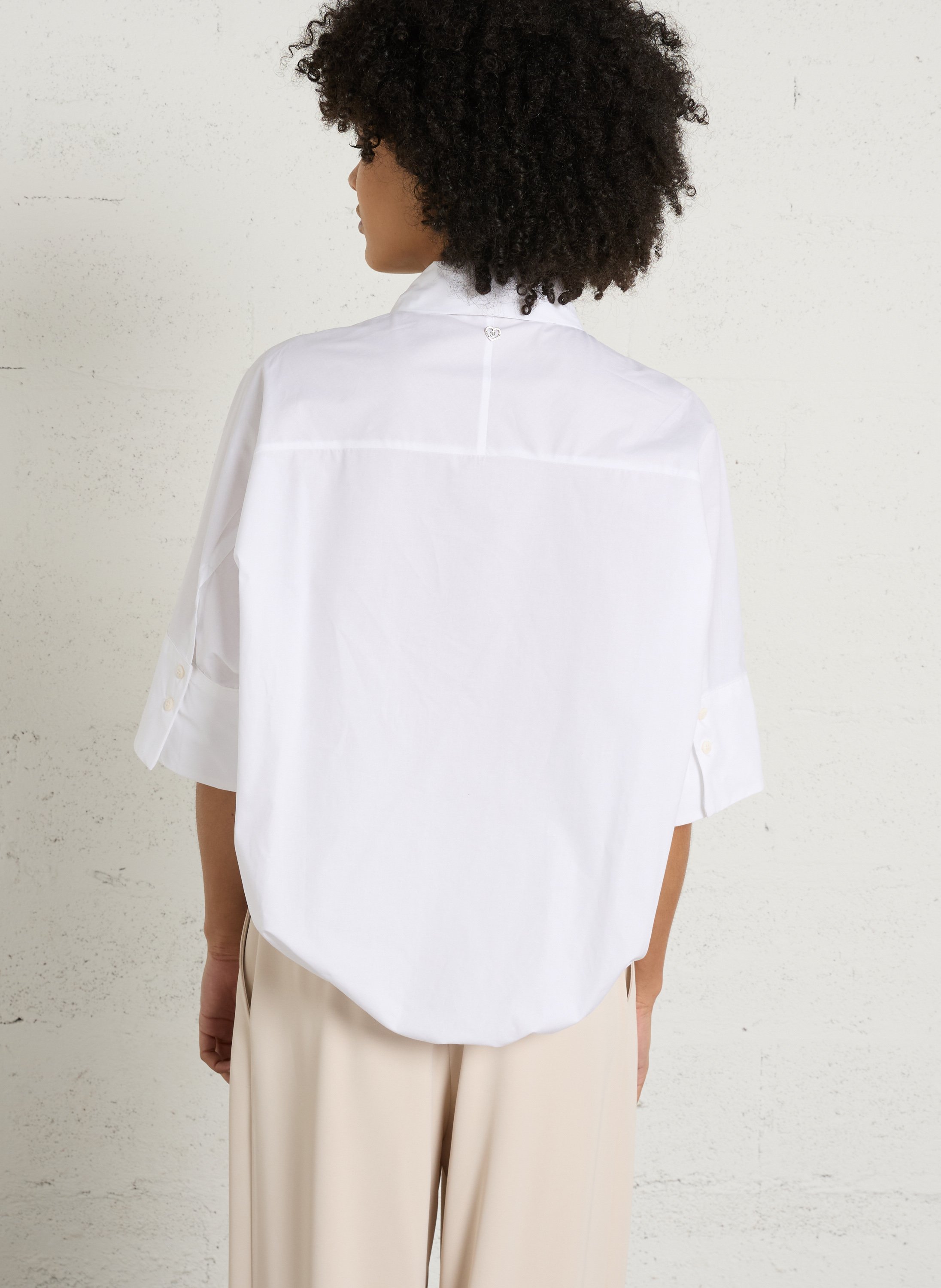 Baumwoll-Bluse PLEASE Weiss