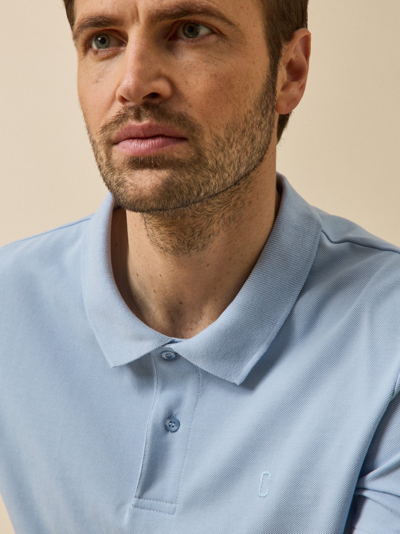 Plain organic cotton piqué polo CYRILLUS Blue