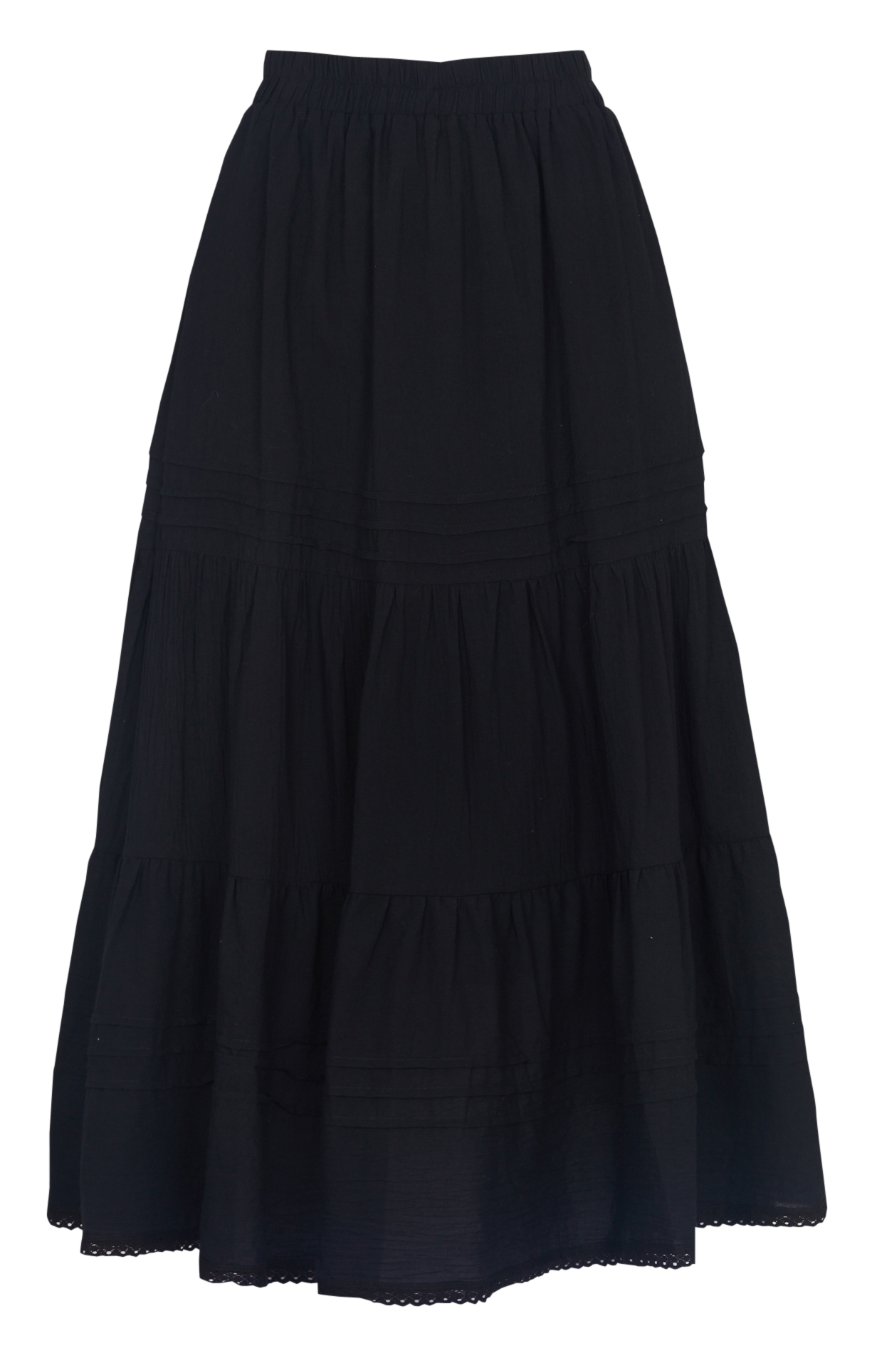 Jupe midi en coton THE KORNER Noir