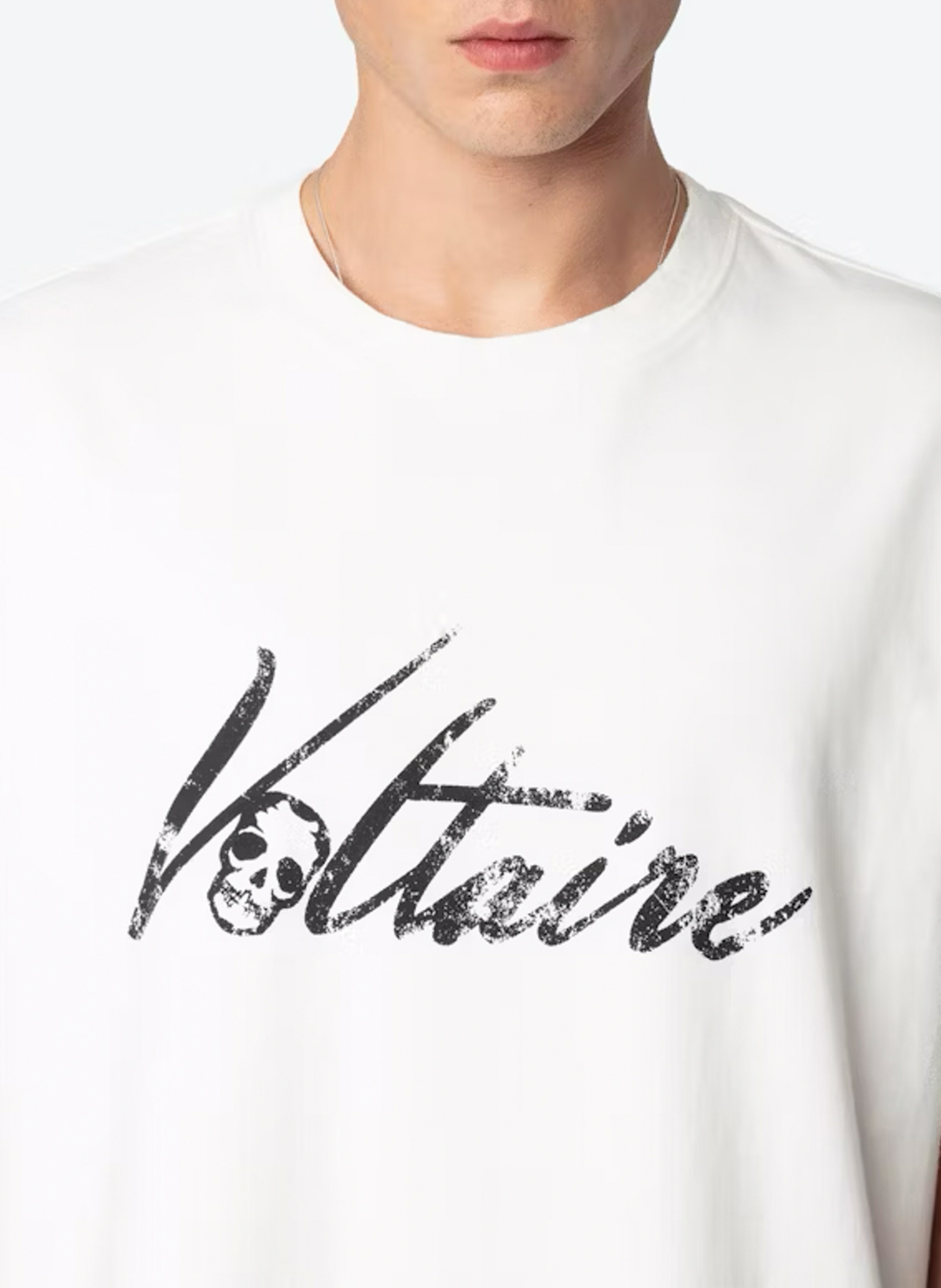 Oversize T-Shirt mit Bio-Baumwolle und Print ZADIG&VOLTAIRE Weiss