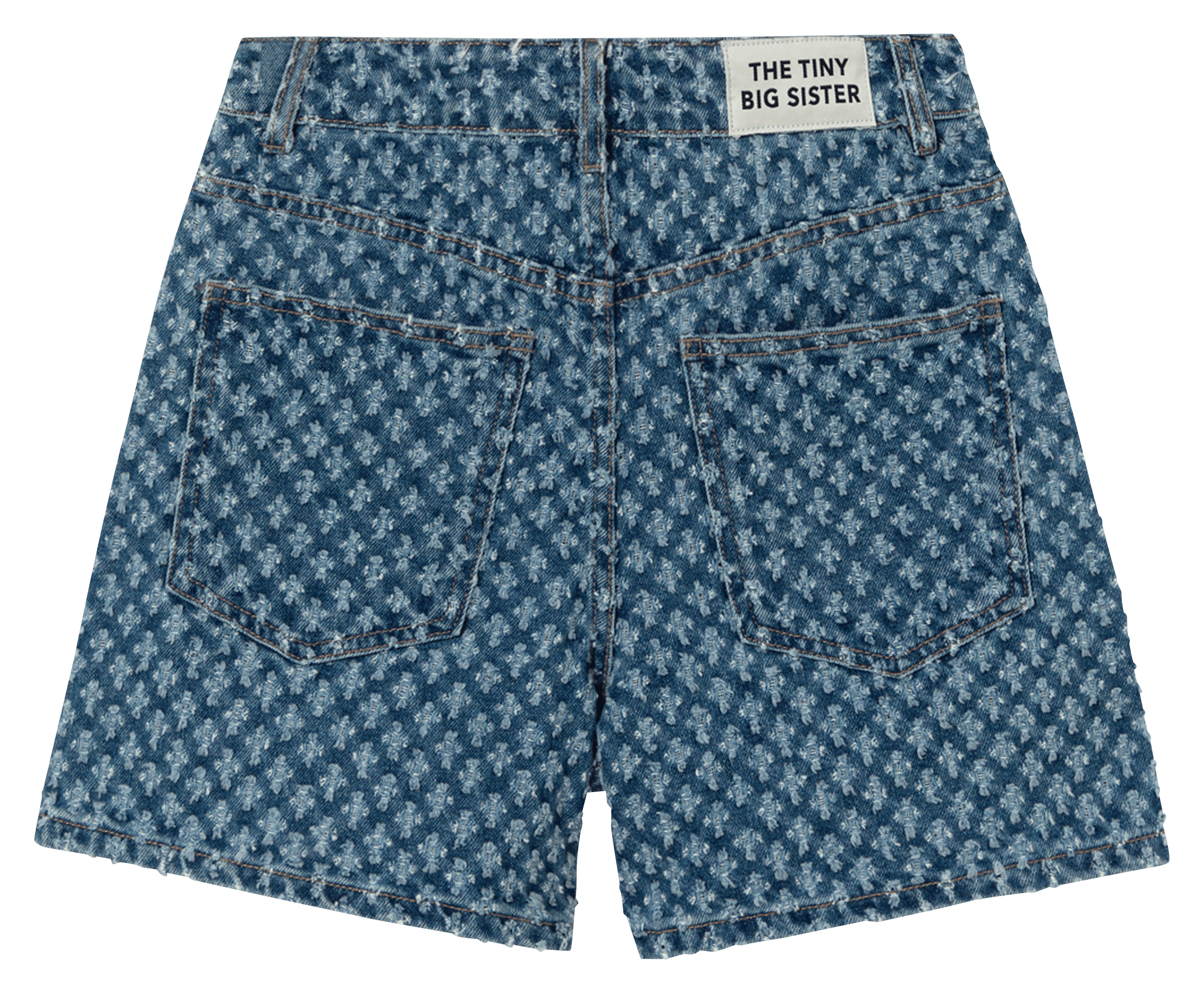 Gerade geschnittene Baumwollshorts THE TINY BIG SISTER Blau