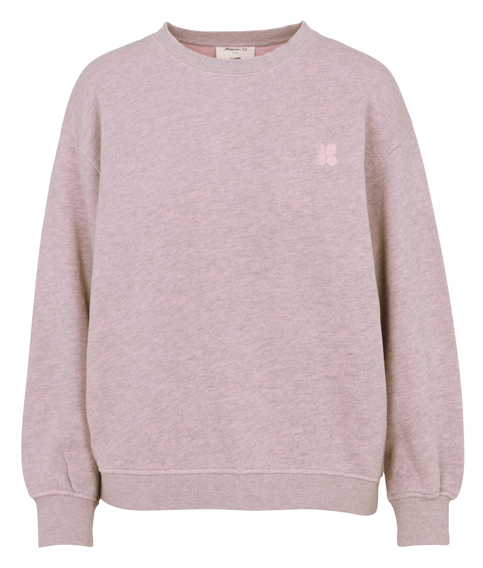 Oversized marled sweatshirt with monogram embroidery MAISON 123 Pink