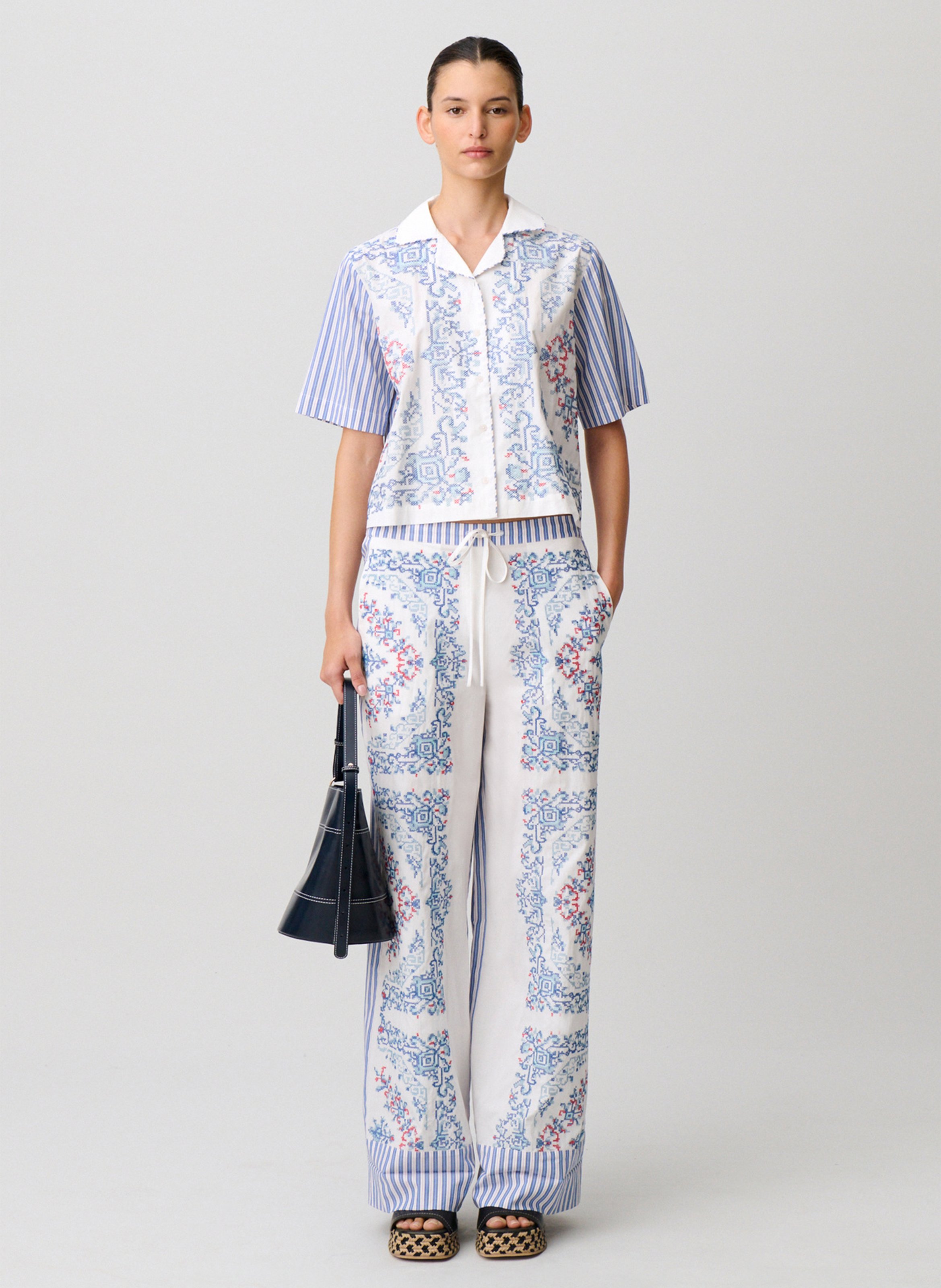 Chemise courte boutonnée imprimée CLAUDIE PIERLOT Multicolore