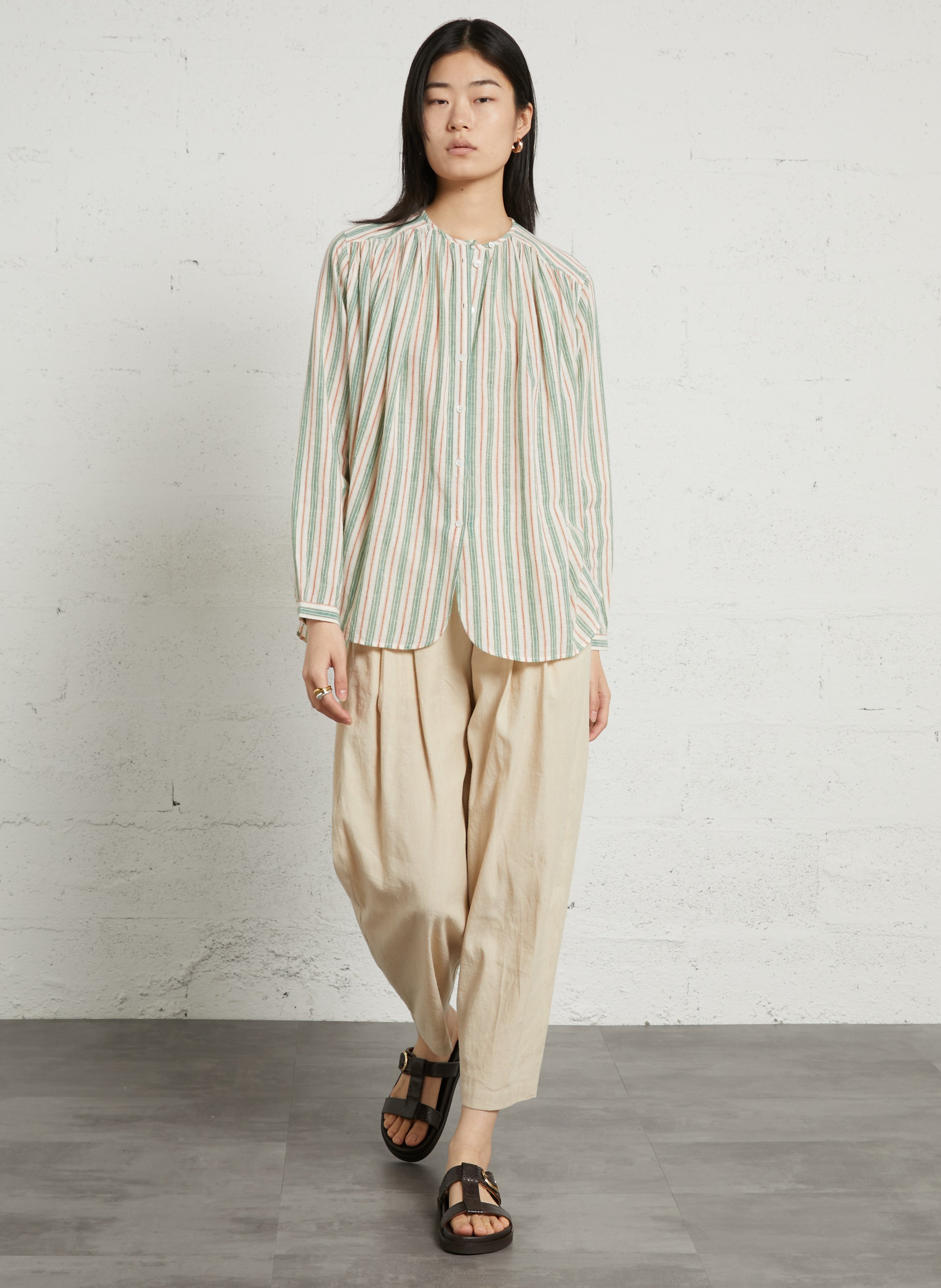 Weit geschnittene Hose aus Leinen-Mix MASSCOB Mehrfarbig