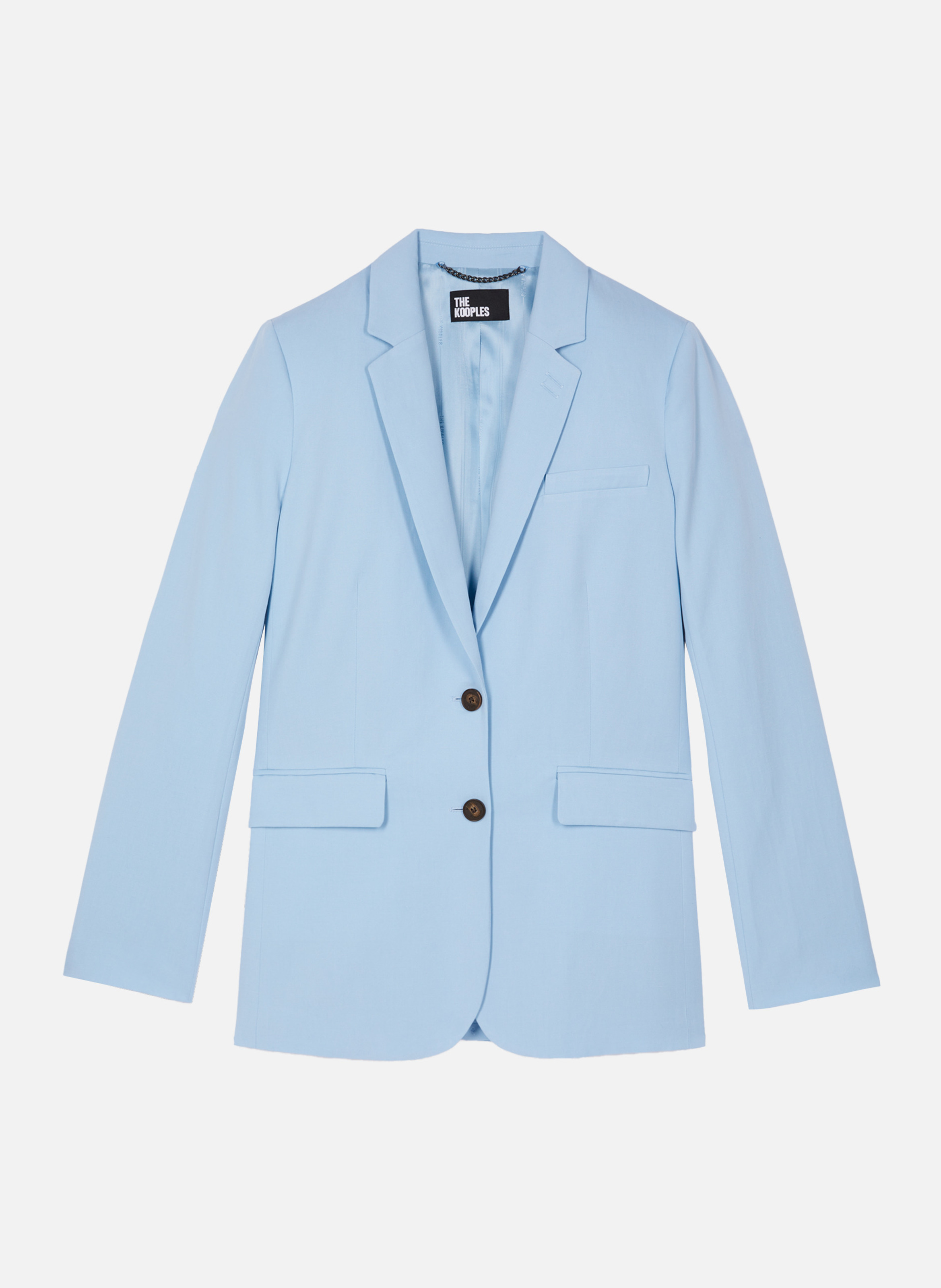 Straight tailored blazer in linen and cotton THE KOOPLES Blue