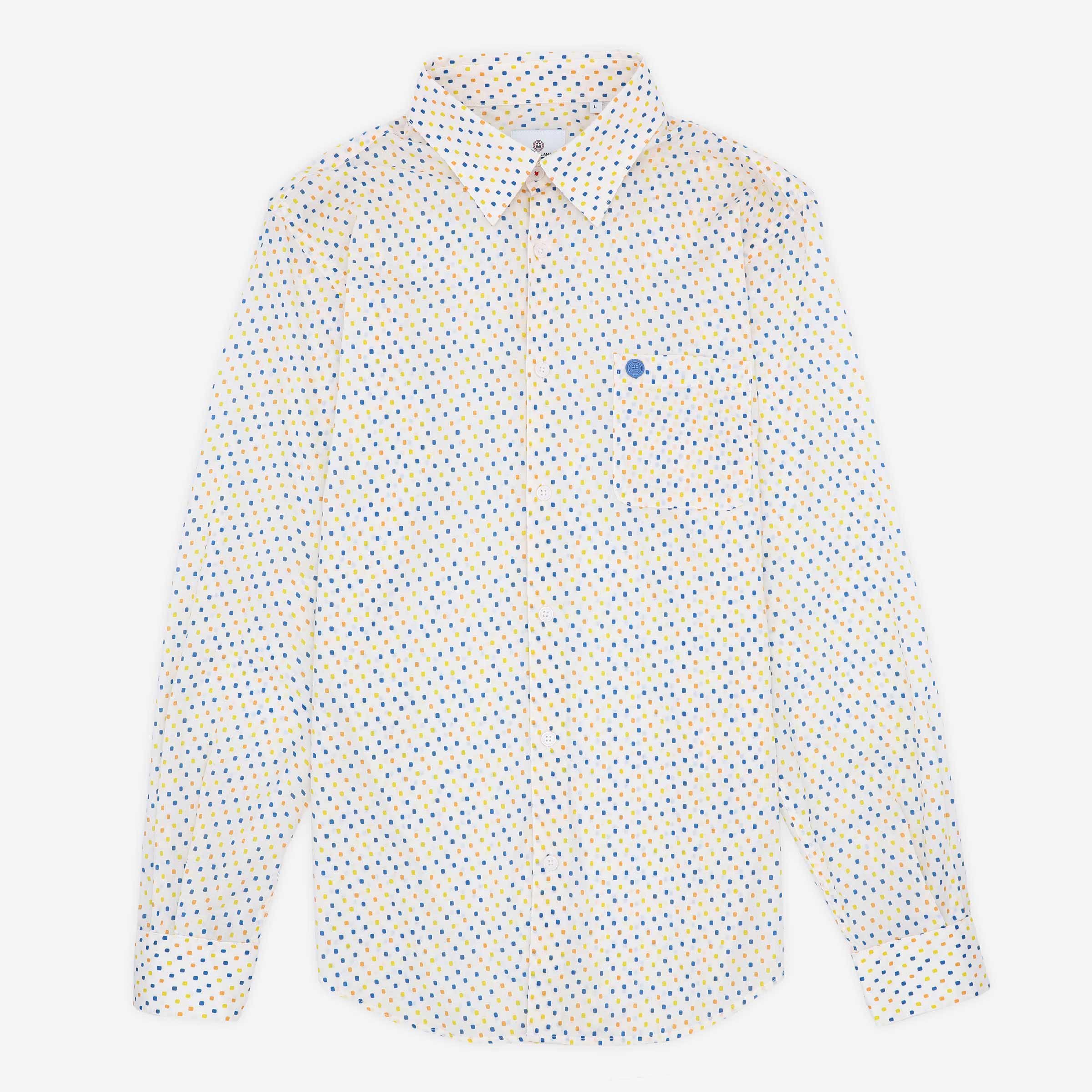 Long-sleeved printed cotton shirt SERGE BLANCO Multicolored