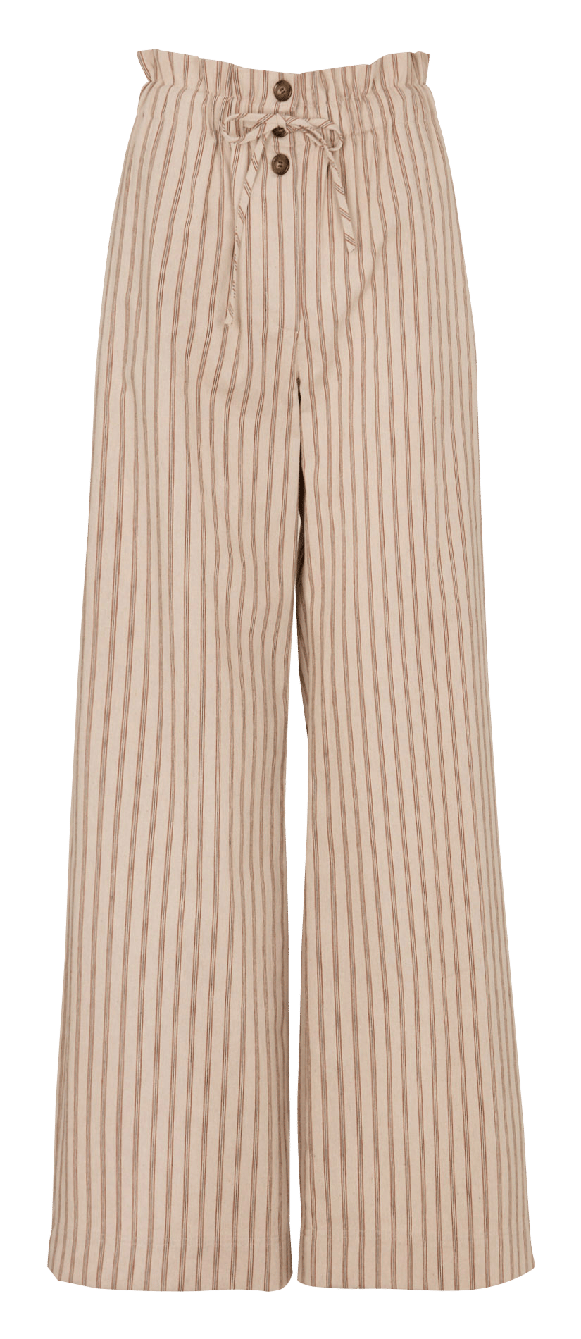 Wide-leg Striped Cotton Blend Pants DES PETITS HAUTS Brown