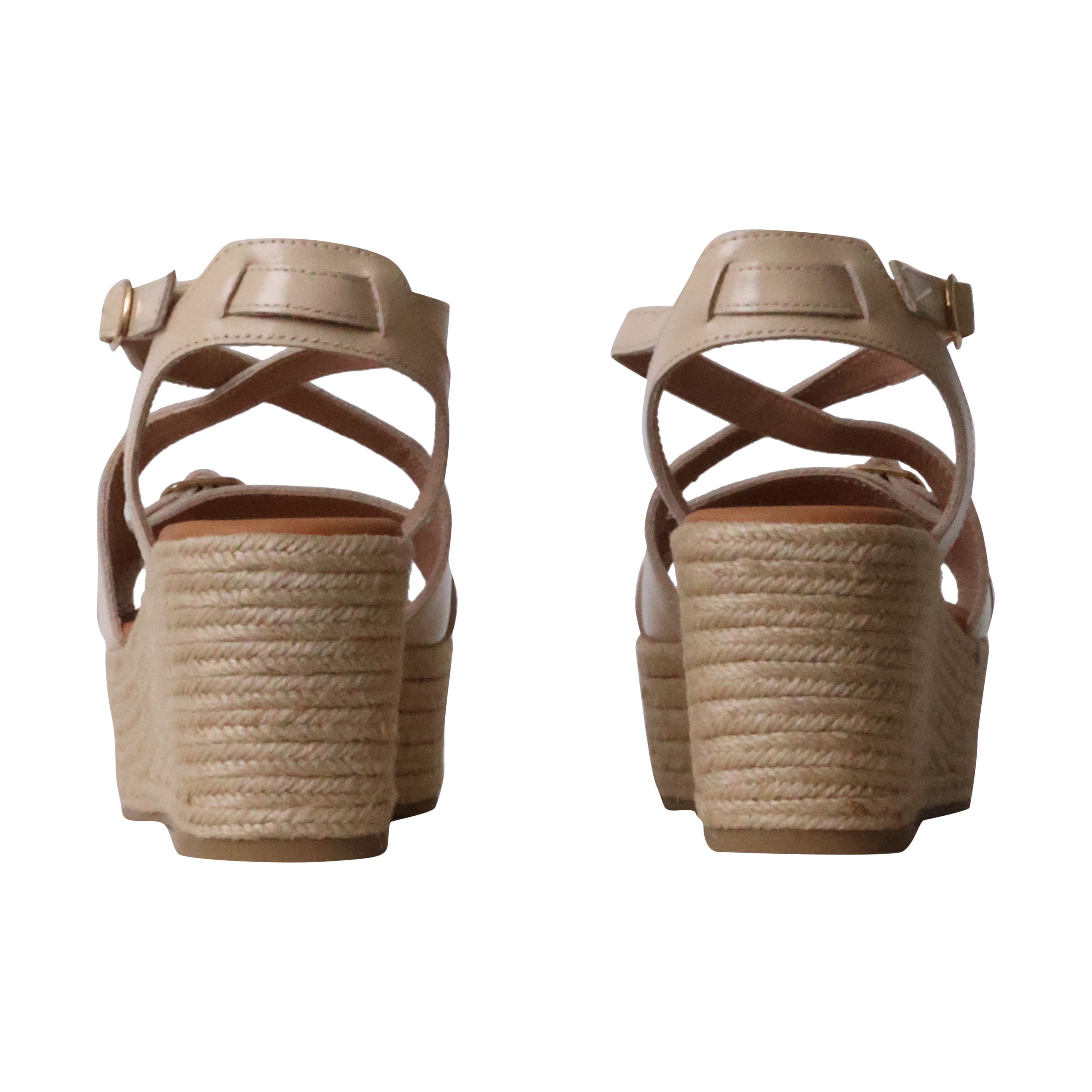 Napolie leather wedge sandals EMILIE KARSTON Beige