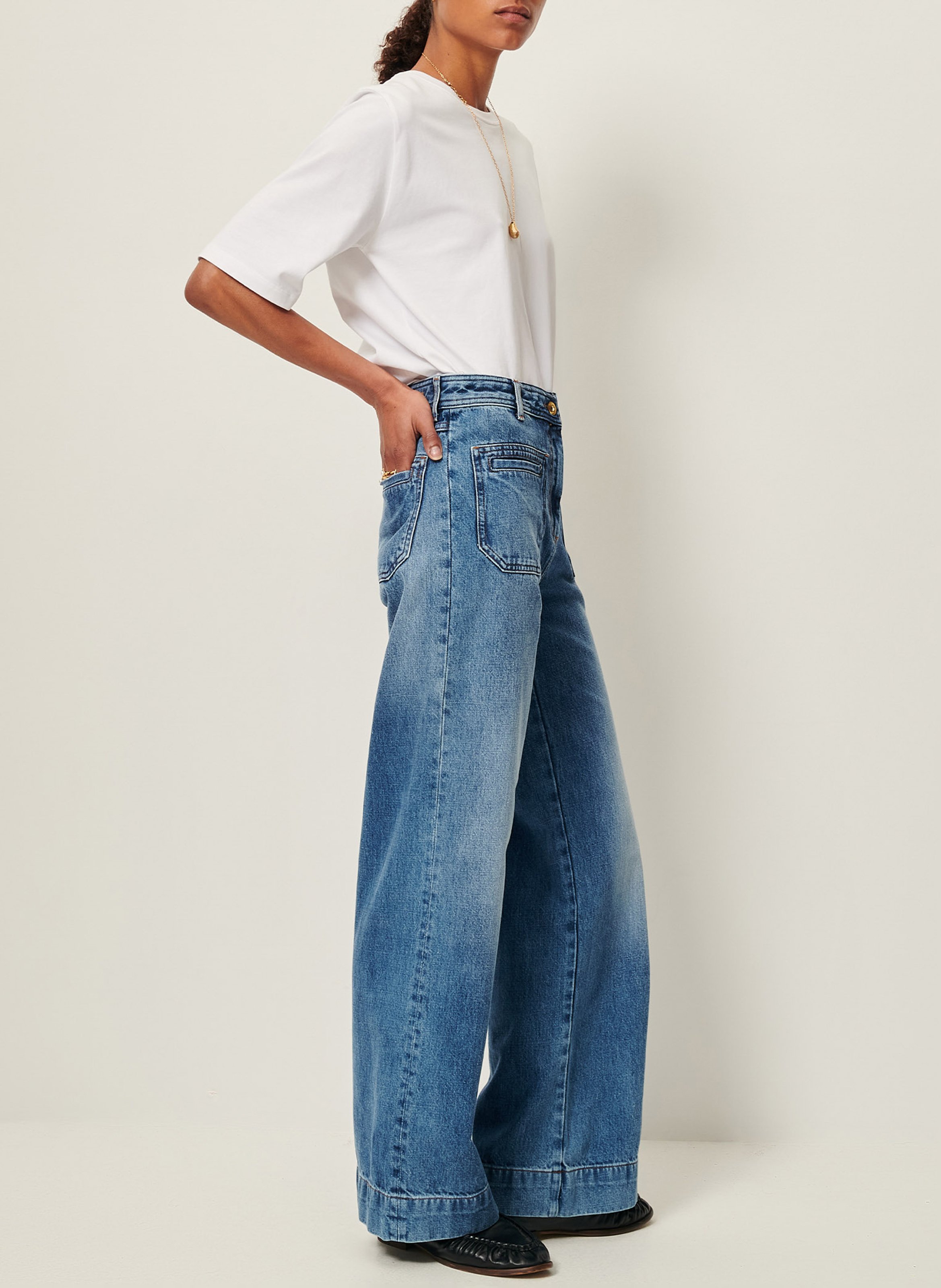 High-rise flared jeans SESSUN Blue