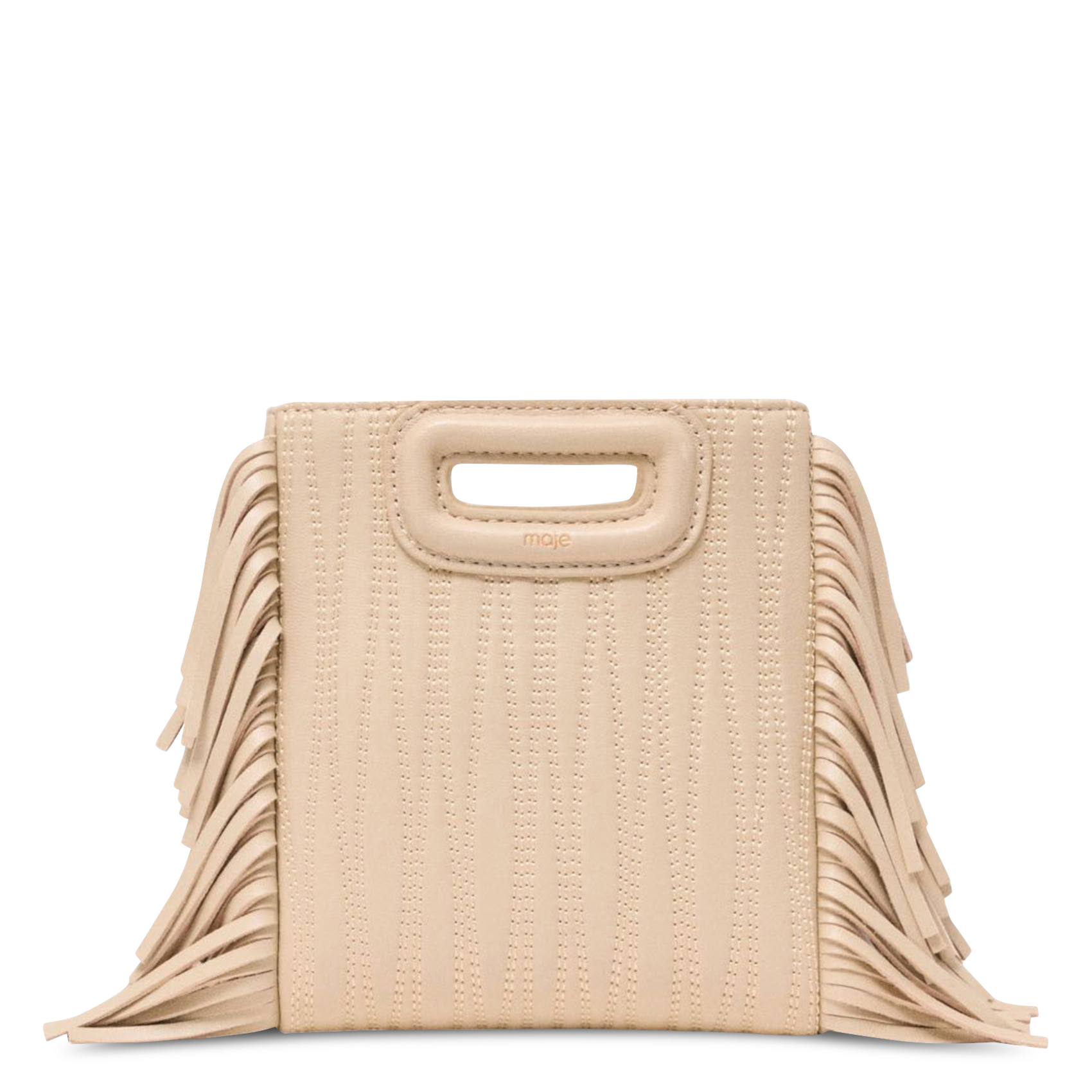 Sac bandoulière en cuir MAJE Beige