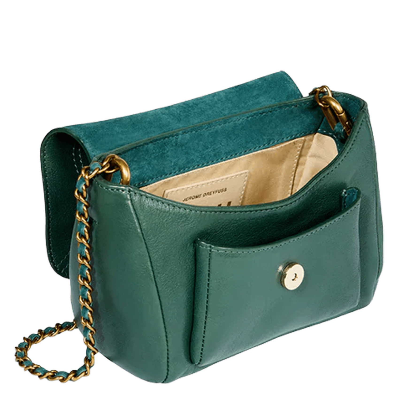 Leather mini shoulder bag JEROME DREYFUSS Khaki