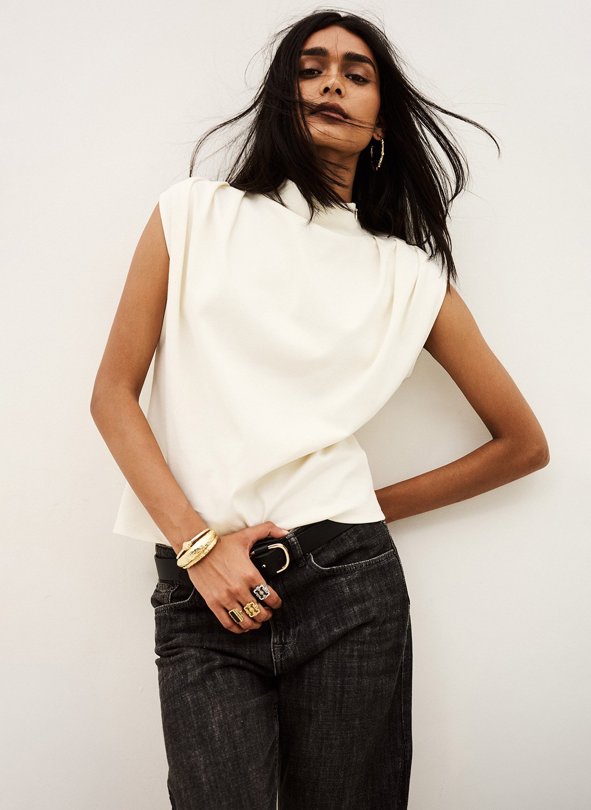 Ärmelloses Top mit Falten BA&SH Beige
