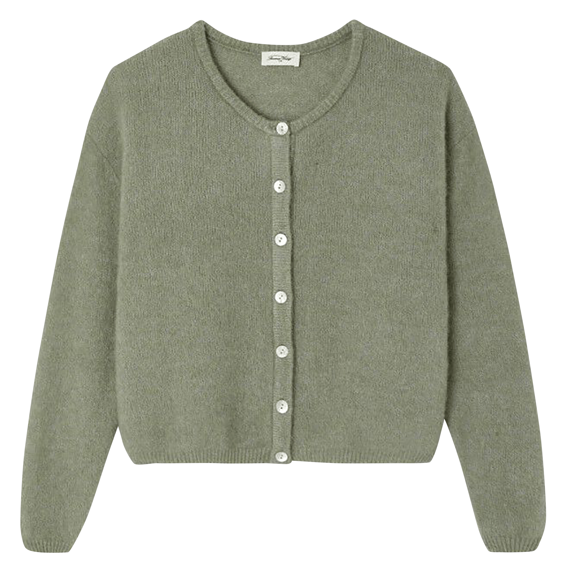 Vest met ronde hals | wolblend VITOW Kaki multichine