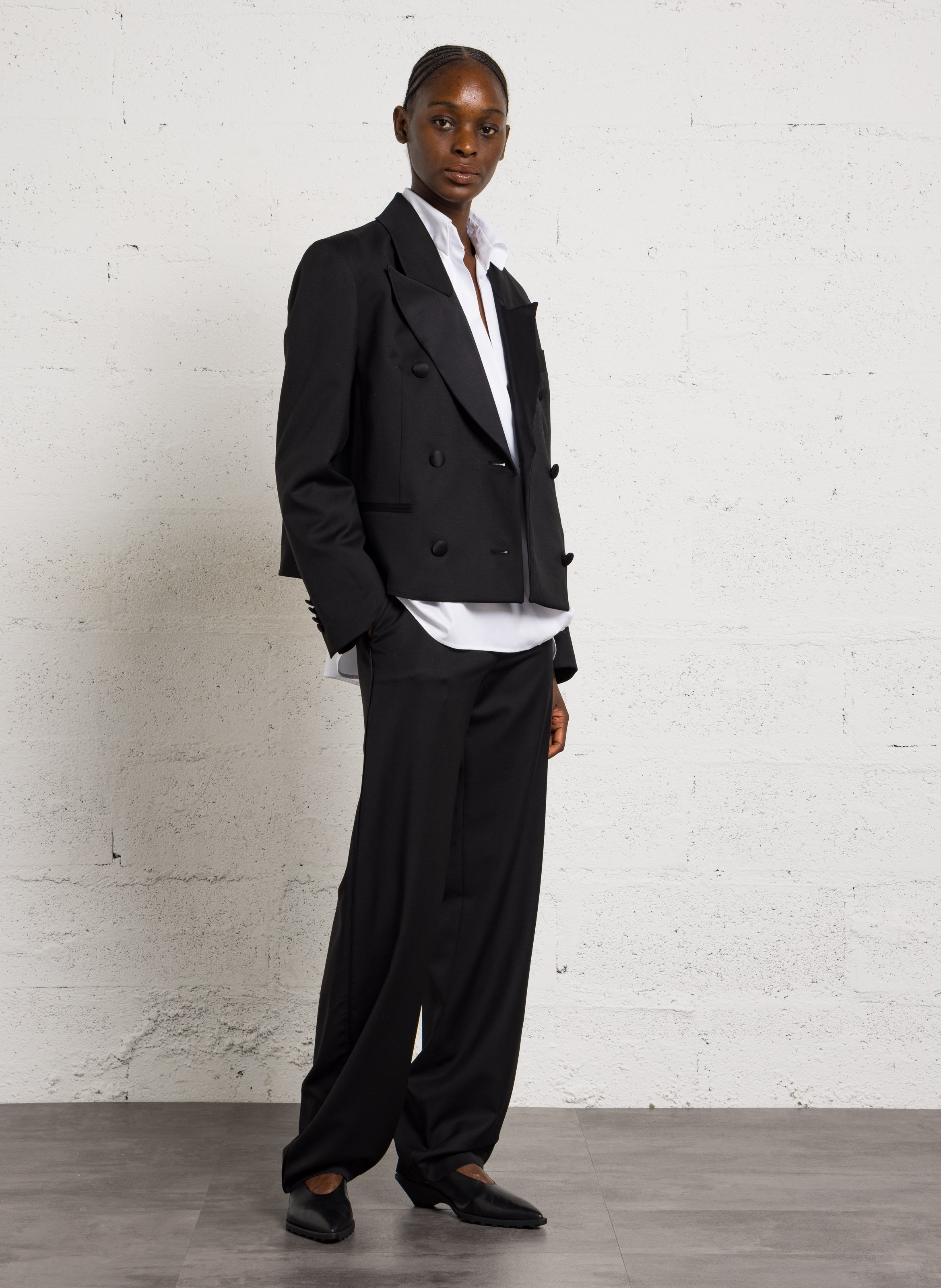 Veste col tailleur en laine MARGAUX LONNBERG Noir