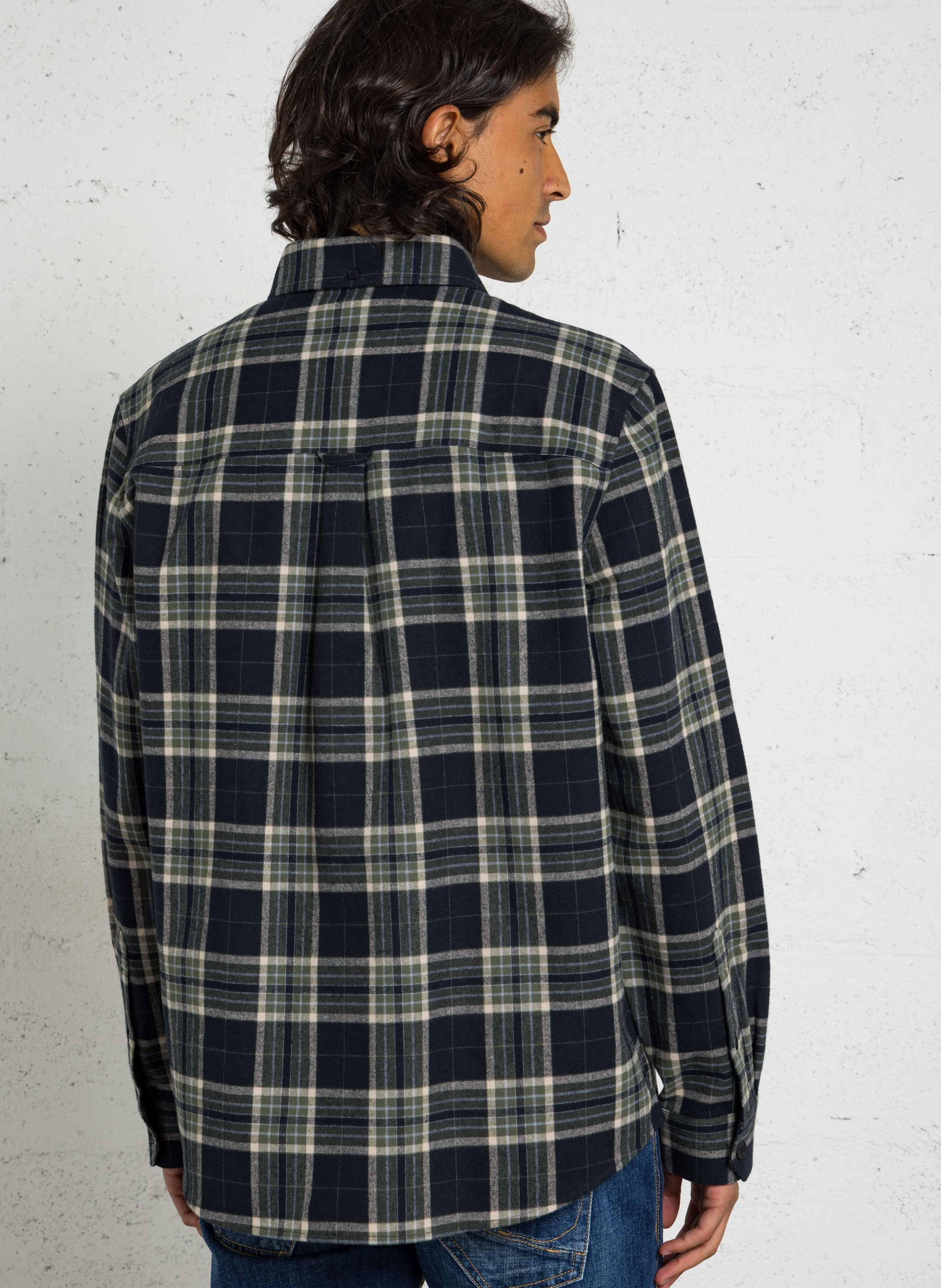 Chemise col américain en coton bio FARAH Vert
