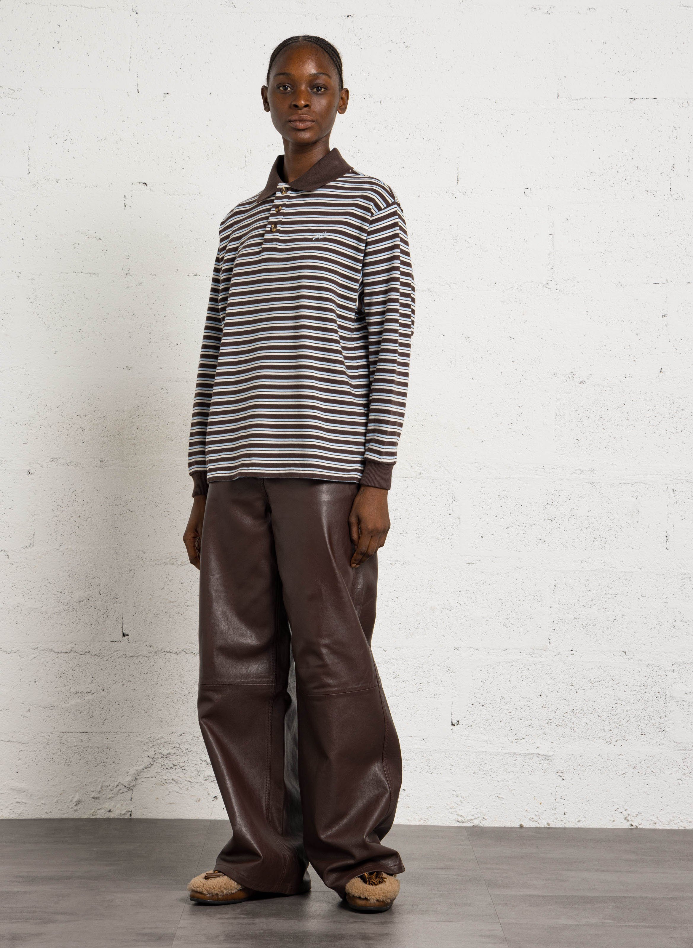 Striped straight organic cotton polo. DAMSON MADDER Multicolored