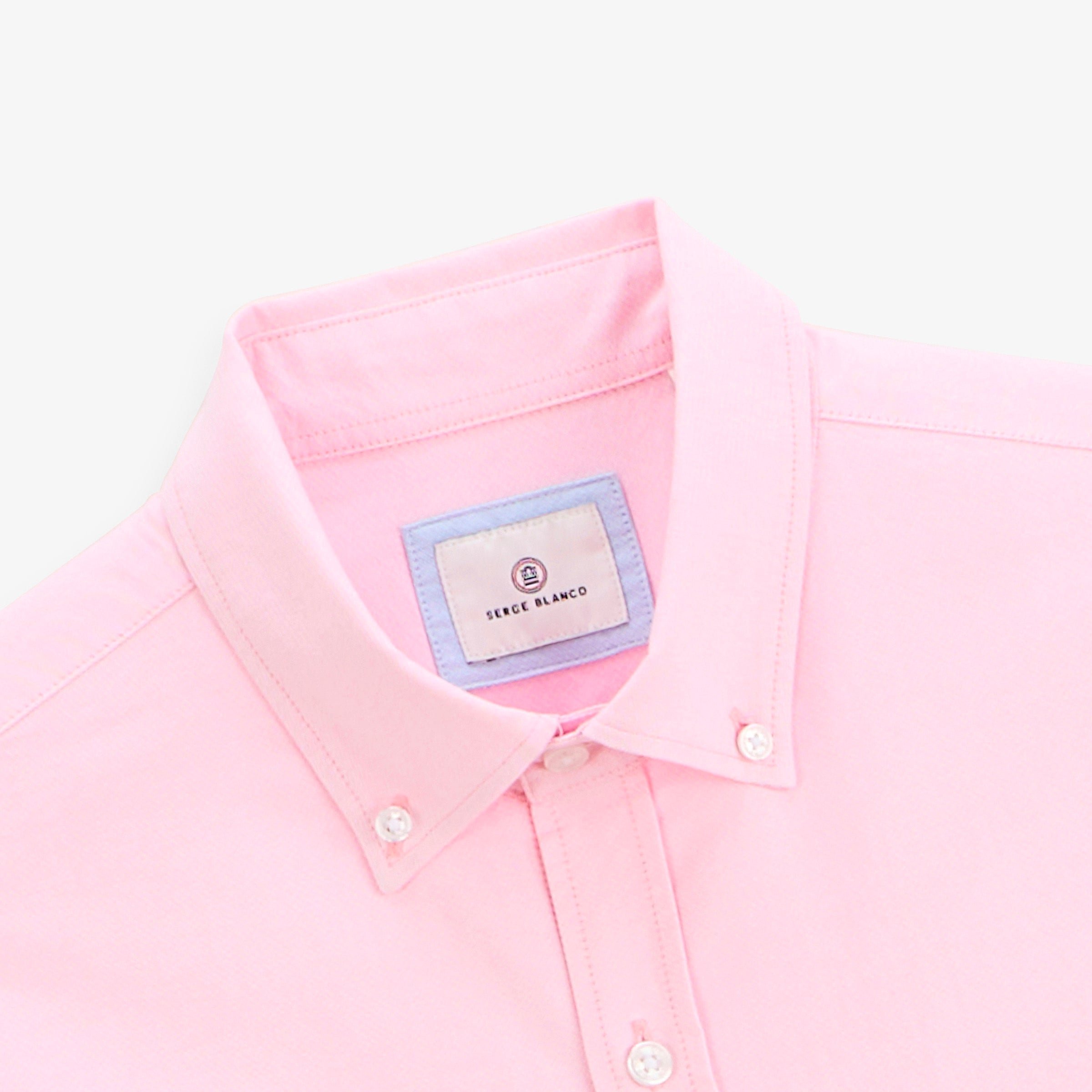 Long-sleeved Oxford shirt with pink belt SERGE BLANCO Pink