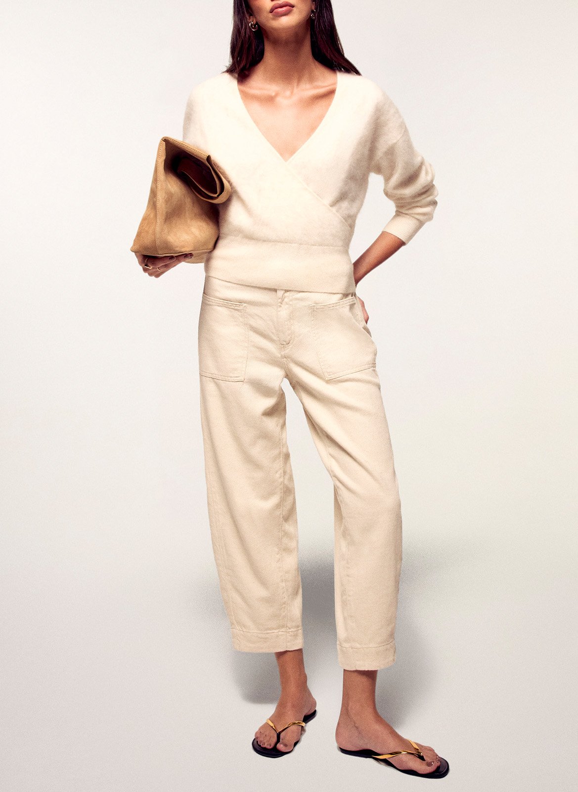 Pull cache-cœur en cachemire FROM FUTURE Beige